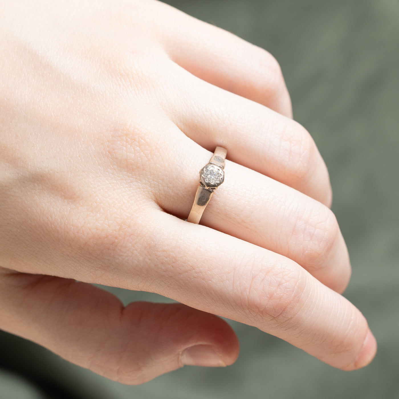 Solitaire Bezel Set Diamond Ring | 0.22ct | SZ 8.75