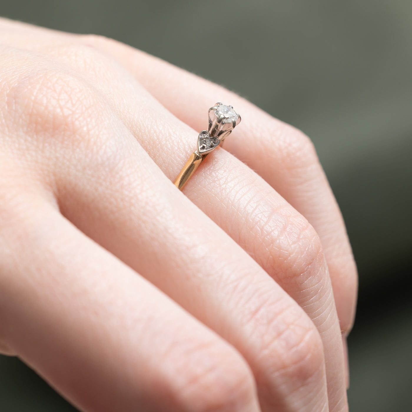 Vintage High Set Diamond Engagement Ring | 0.23ctw | SZ 5