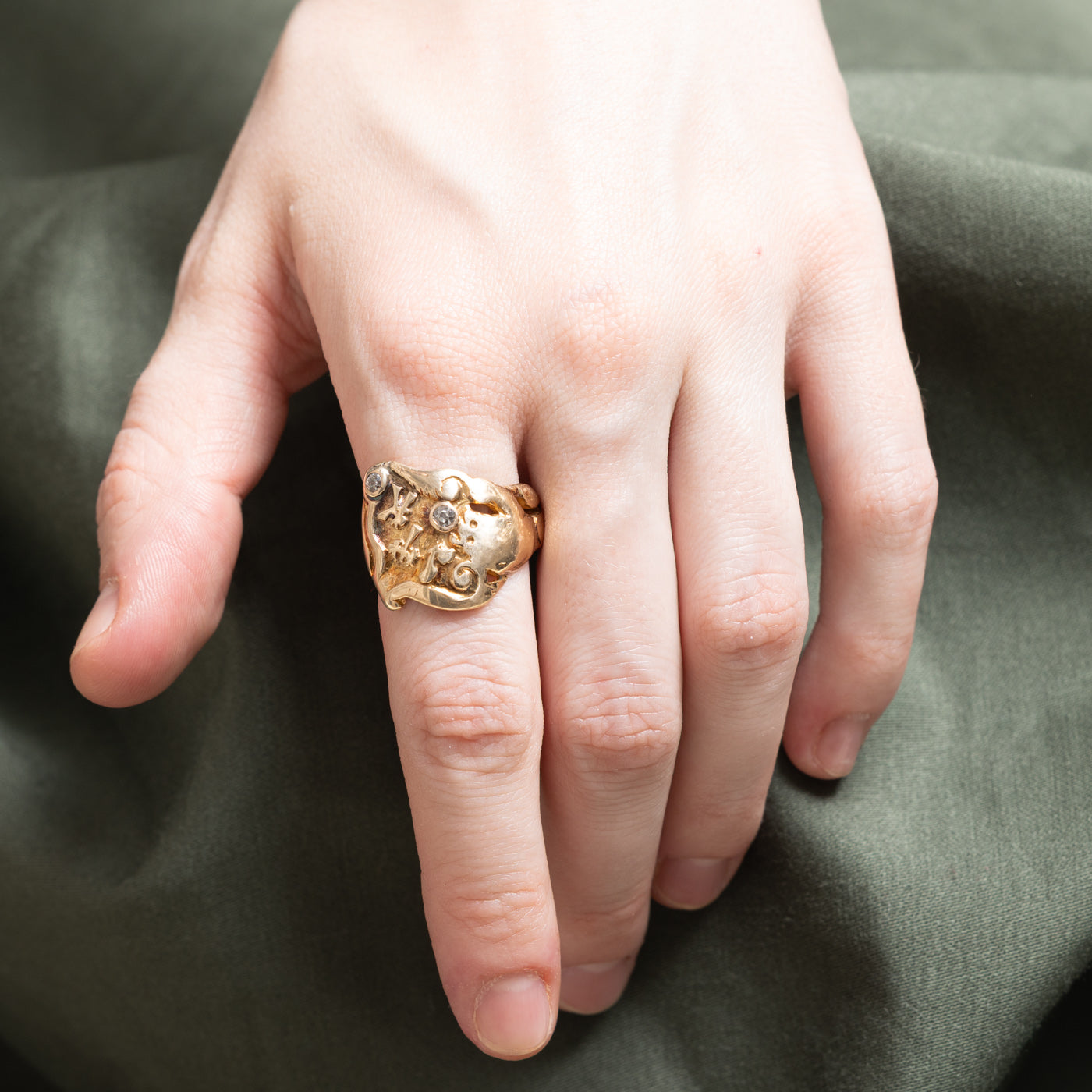 Diamond 'JTK' Initial Ring | 0.15ctw | SZ 9.25