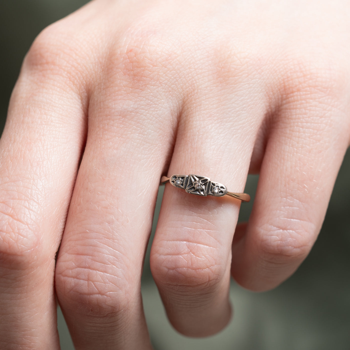 Antique Rose Cut Diamond Ring | 0.02ctw | SZ 6