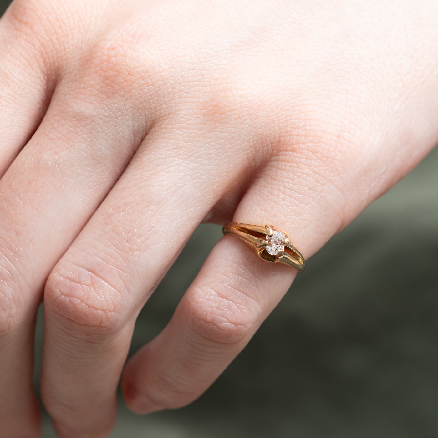 Antique Old Mine Diamond Ring | 0.20ct | SZ 2.5