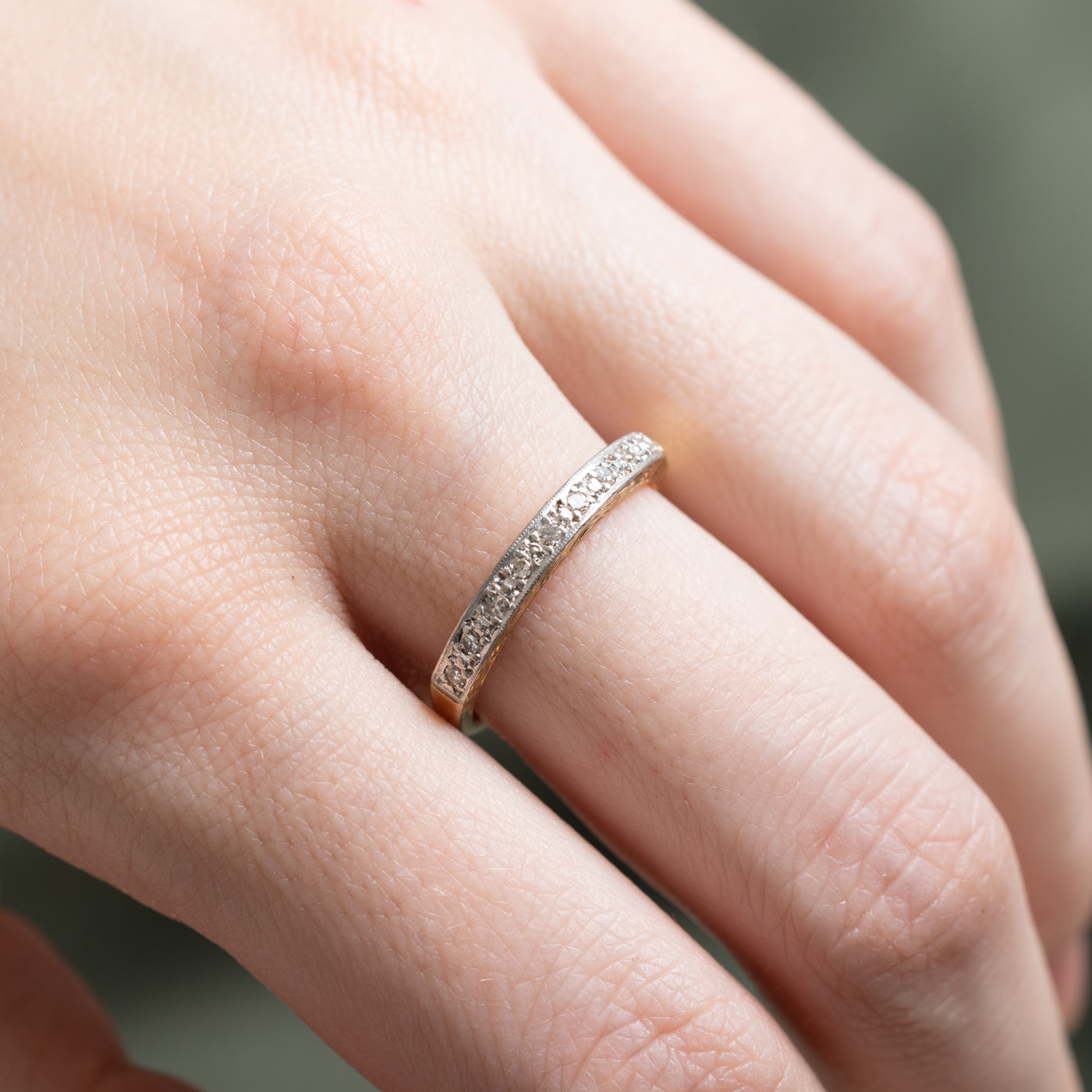 Vintage Semi Eternity Diamond Band | 0.13ctw | SZ 7.25