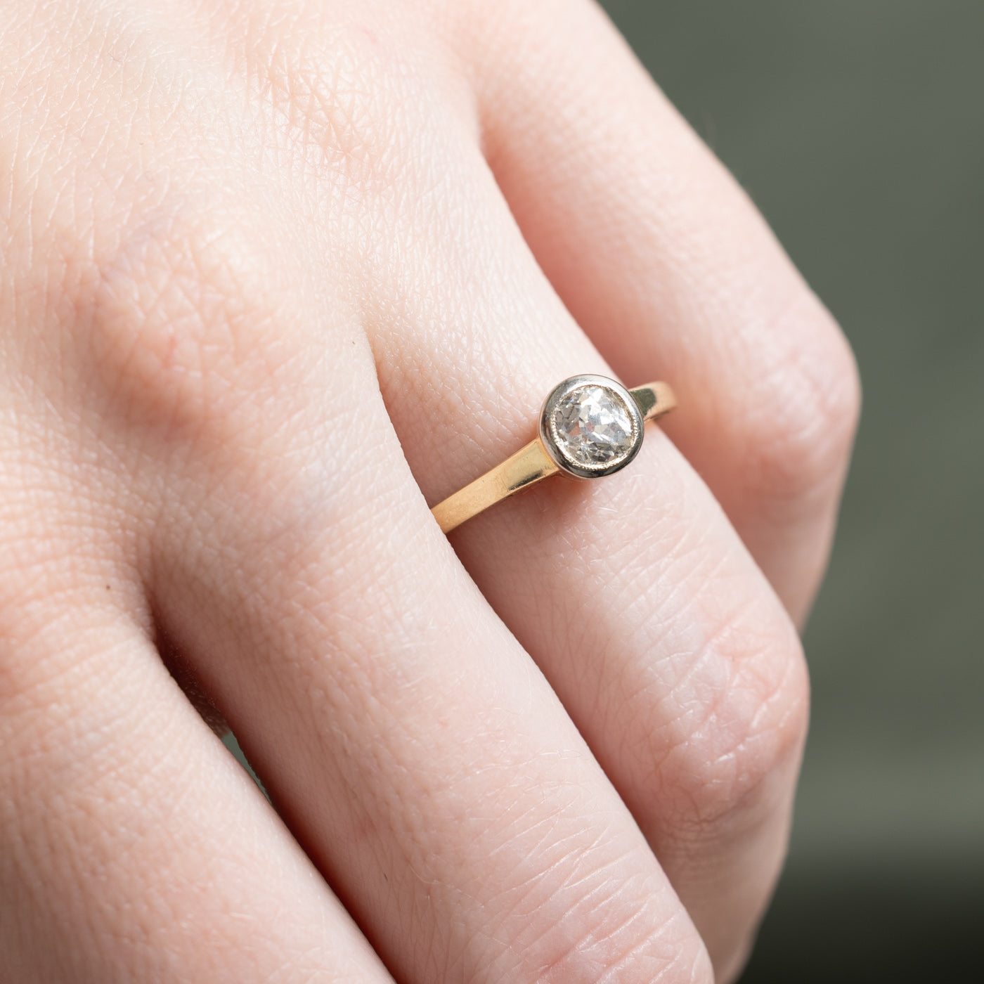 Bague de fiançailles ancienne en diamant de mine ancienne | 0,52 ct | Taille 7,5