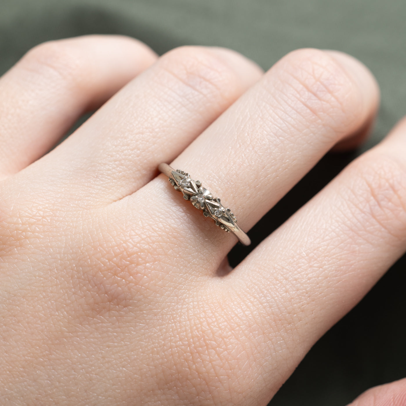 Three Stone Diamond Ring | 0.015ctw | SZ 7.5