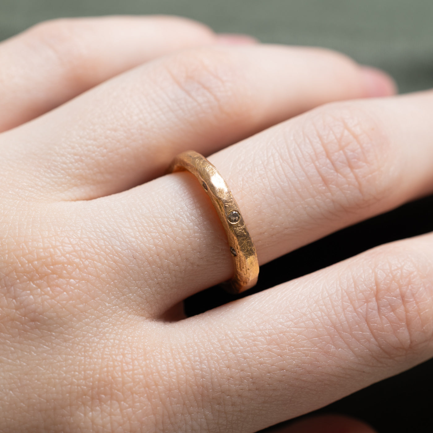 Bague abstraite en diamants dispersés | 0,05 ct | Taille 6,5