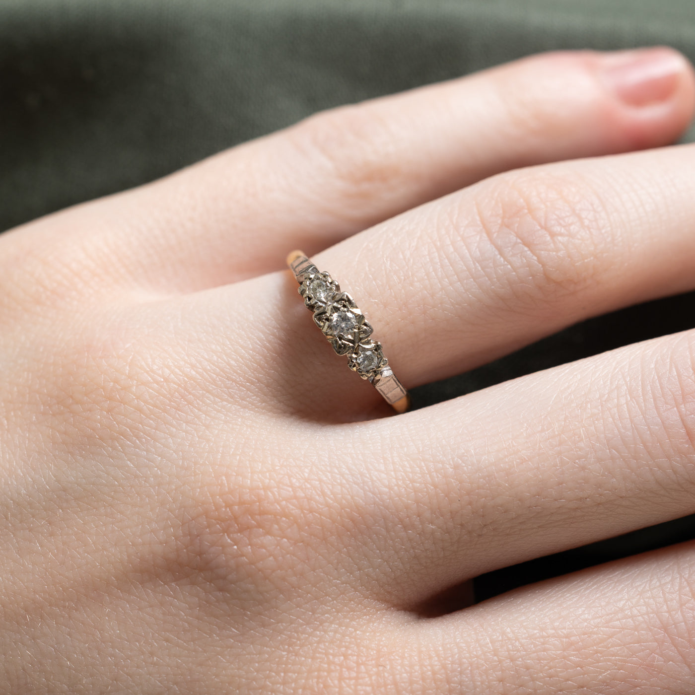 Vintage Three Stone Diamond Ring | 0.08ctw | SZ 5.25