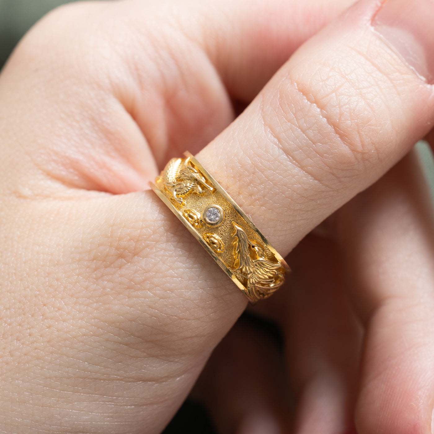 Bande de dragon de diamant | 0,03 ct | Taille 10