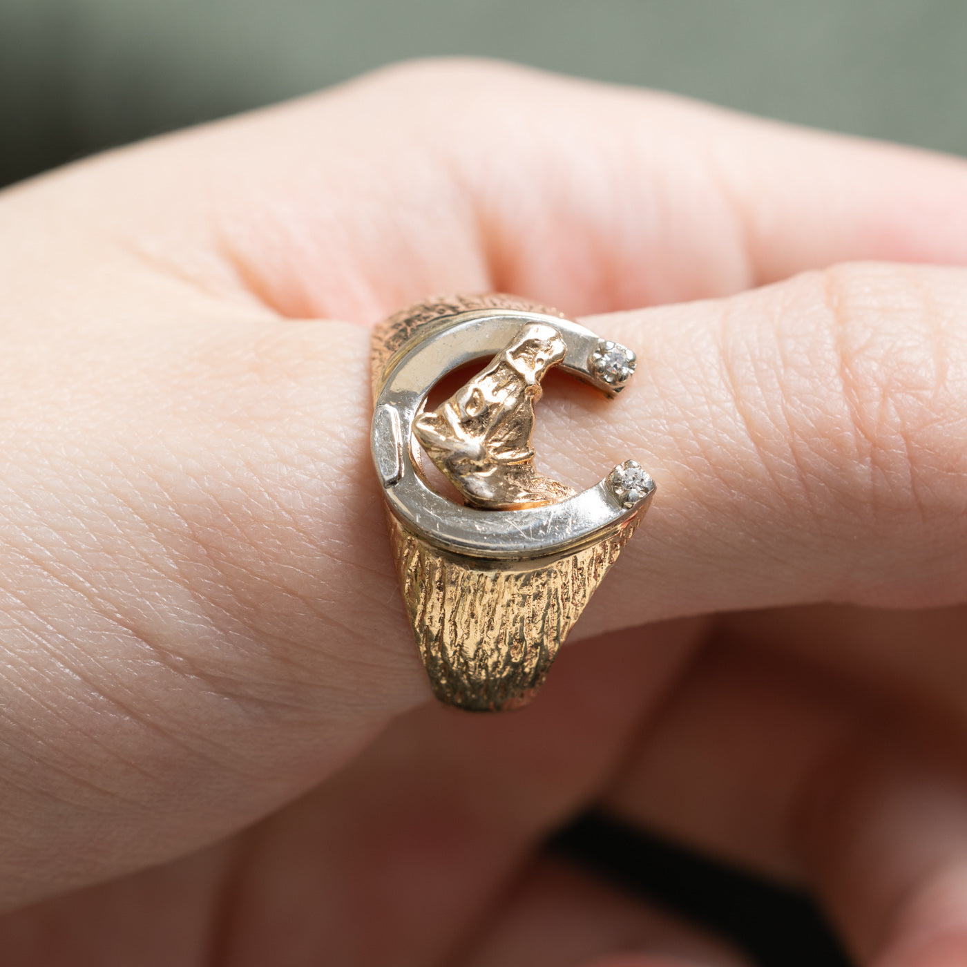 Diamond Horse Cocktail Ring | 0.015ctw | SZ 12.75