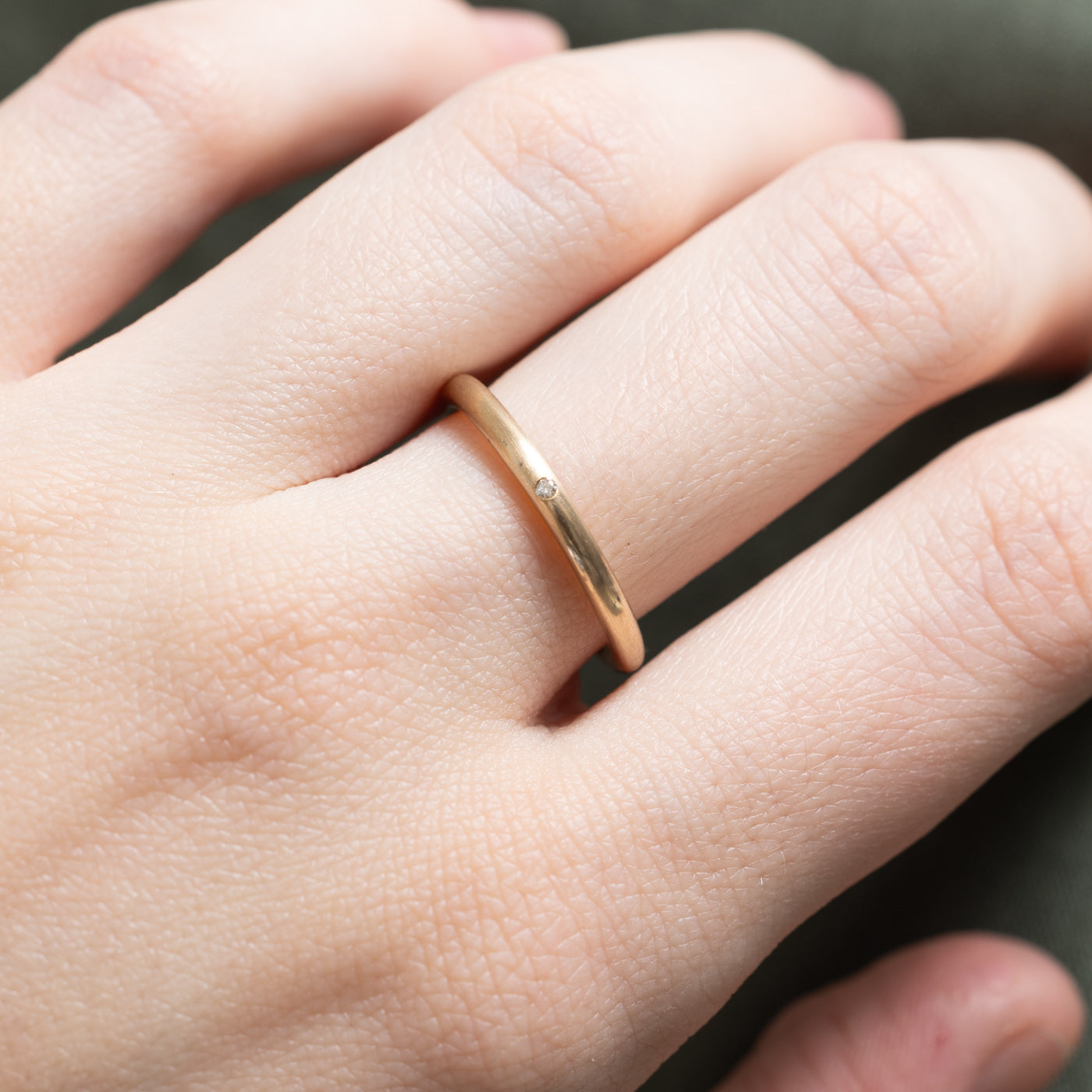 Bague avec diamant unique | 0,005 ct | Taille 6,5