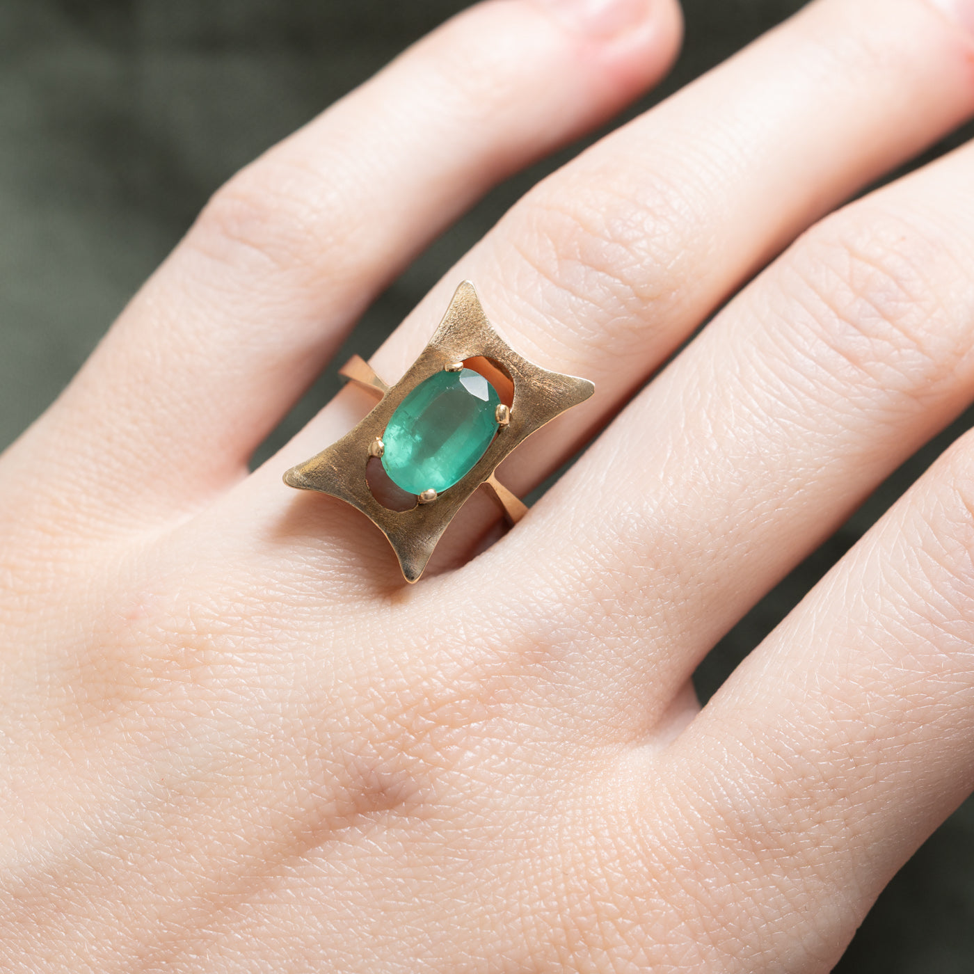 Vintage Canadian Emerald Geometric Ring | 1.50ct | SZ 6