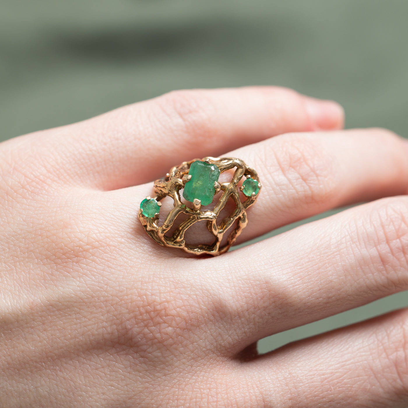 Bague cocktail émeraude | 1,28 ct | Taille 5