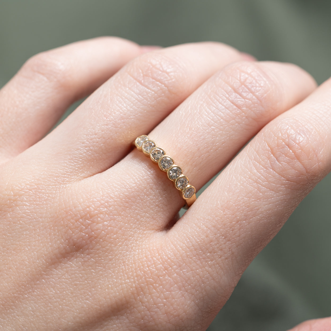 Seven Stone Bezel Set Diamond Ring | 0.55ctw | SZ 6.5