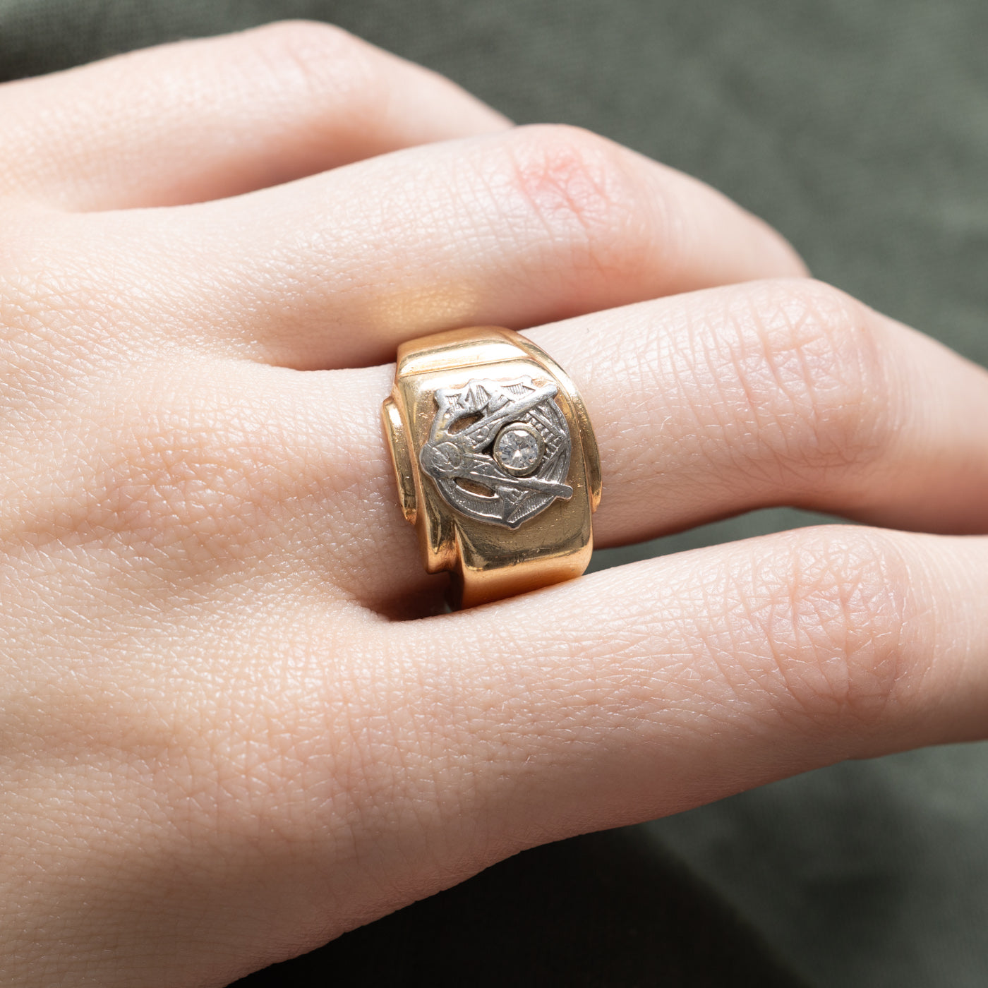 Freemasons Crest Diamond Ring | 0.09ct | SZ 8.5