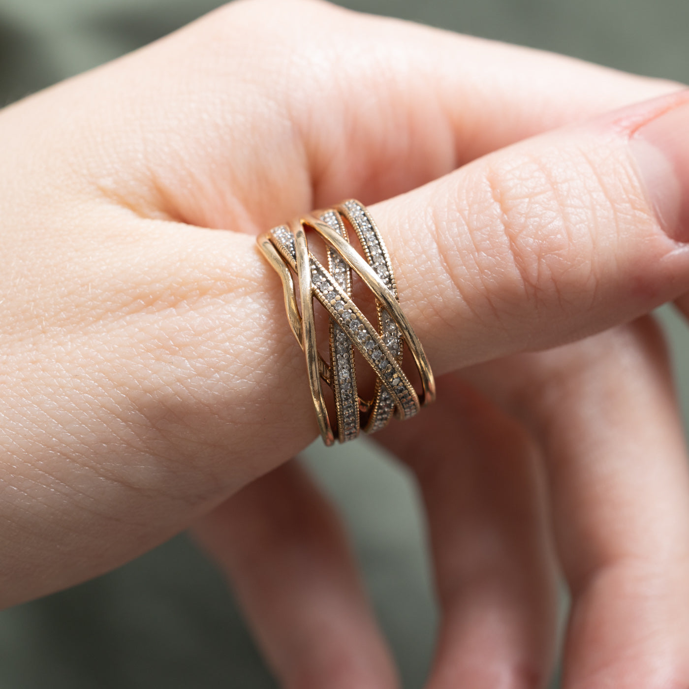 Diamond Multi Crossover Ring | 0.25ctw | SZ 9