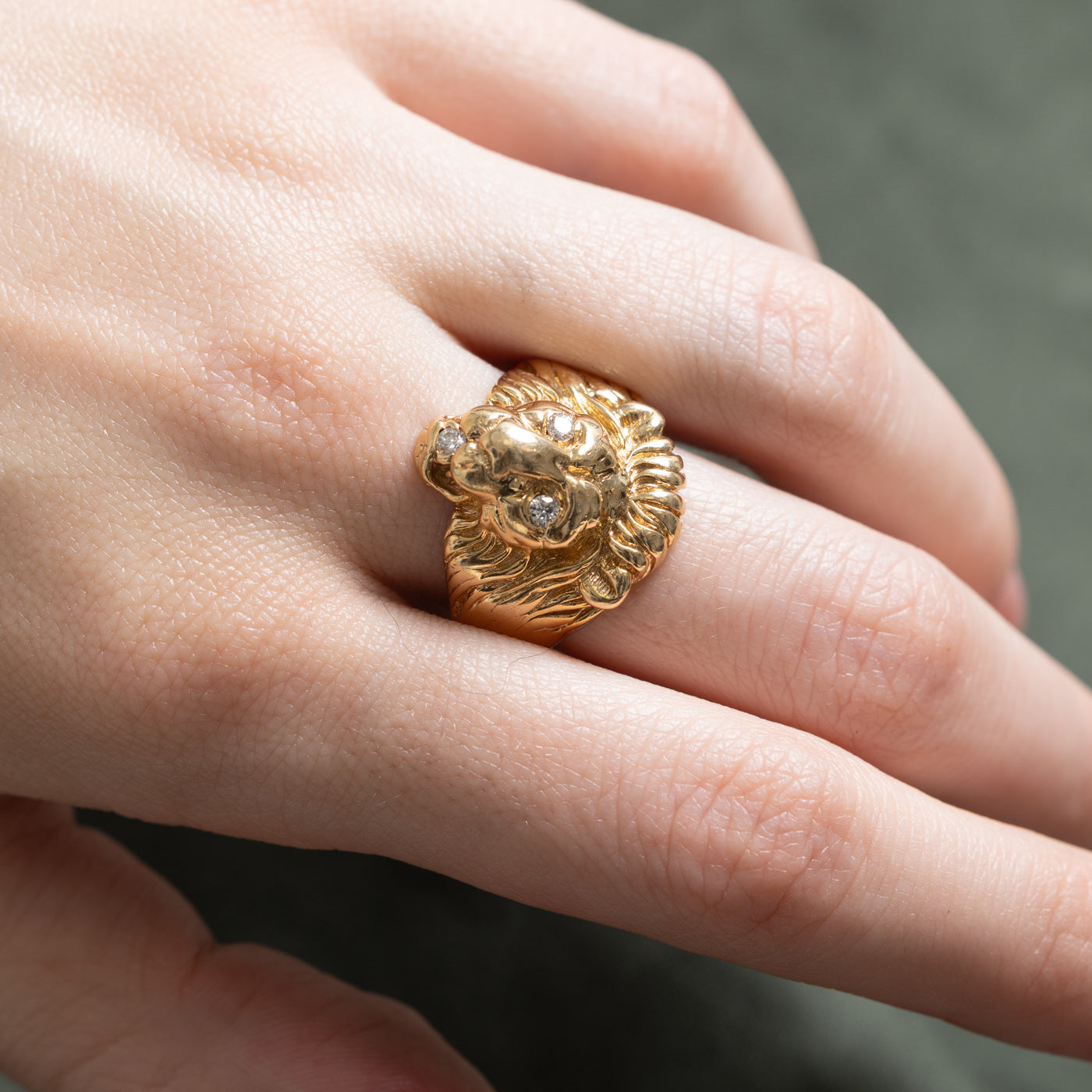 Diamond Lion Head Ring | 0.12ctw | SZ 12.25