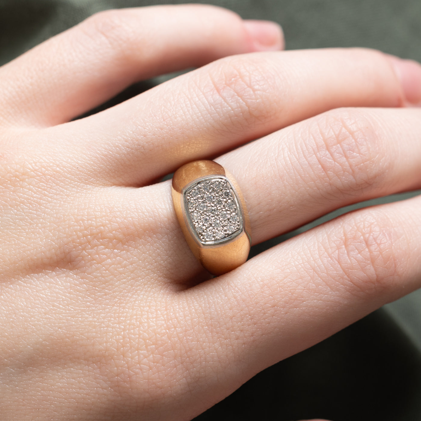 Diamond Cluster Signet Ring | 0.15ctw | SZ 8