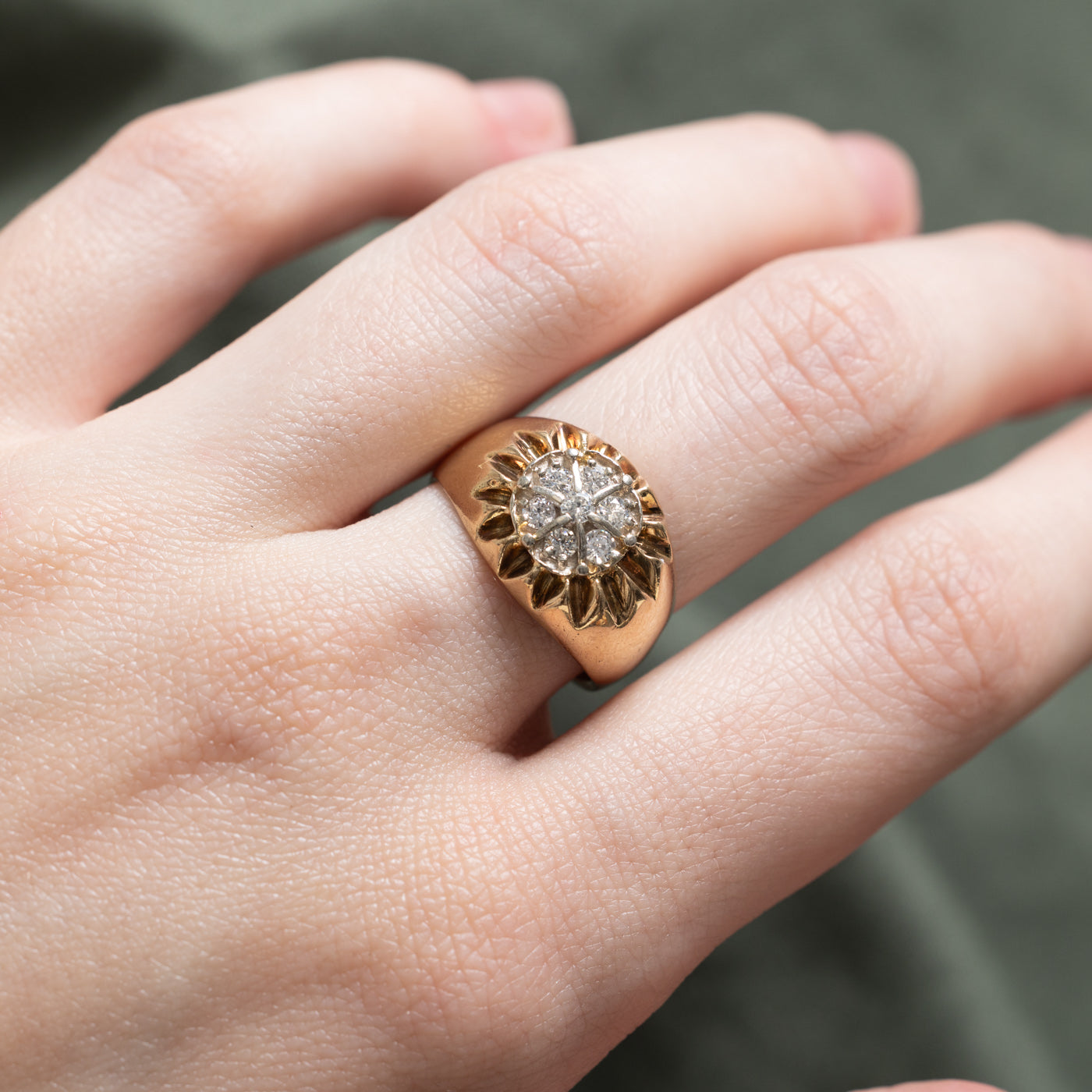 Diamond Cluster Cocktail Ring | 0.31ctw | SZ 6.75