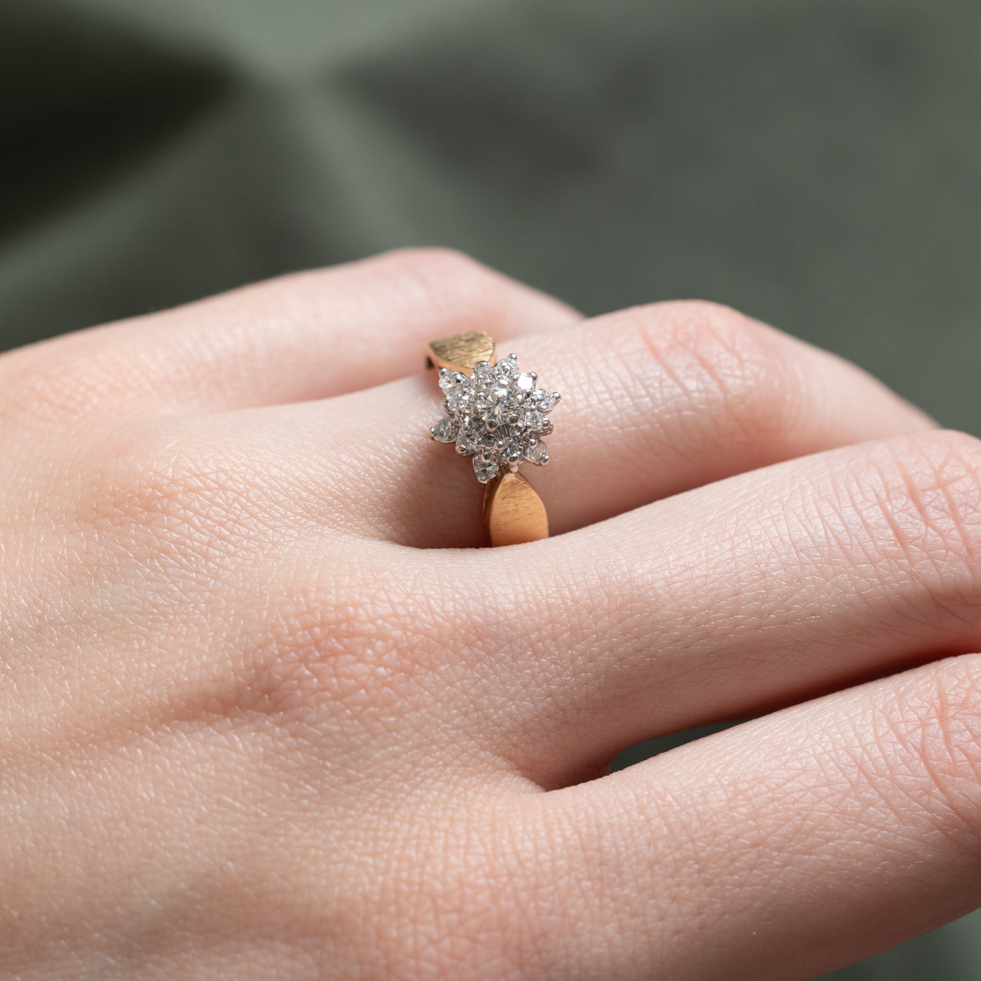 Diamond Cluster Reverse Tapered Ring | 0.29ctw | SZ 6