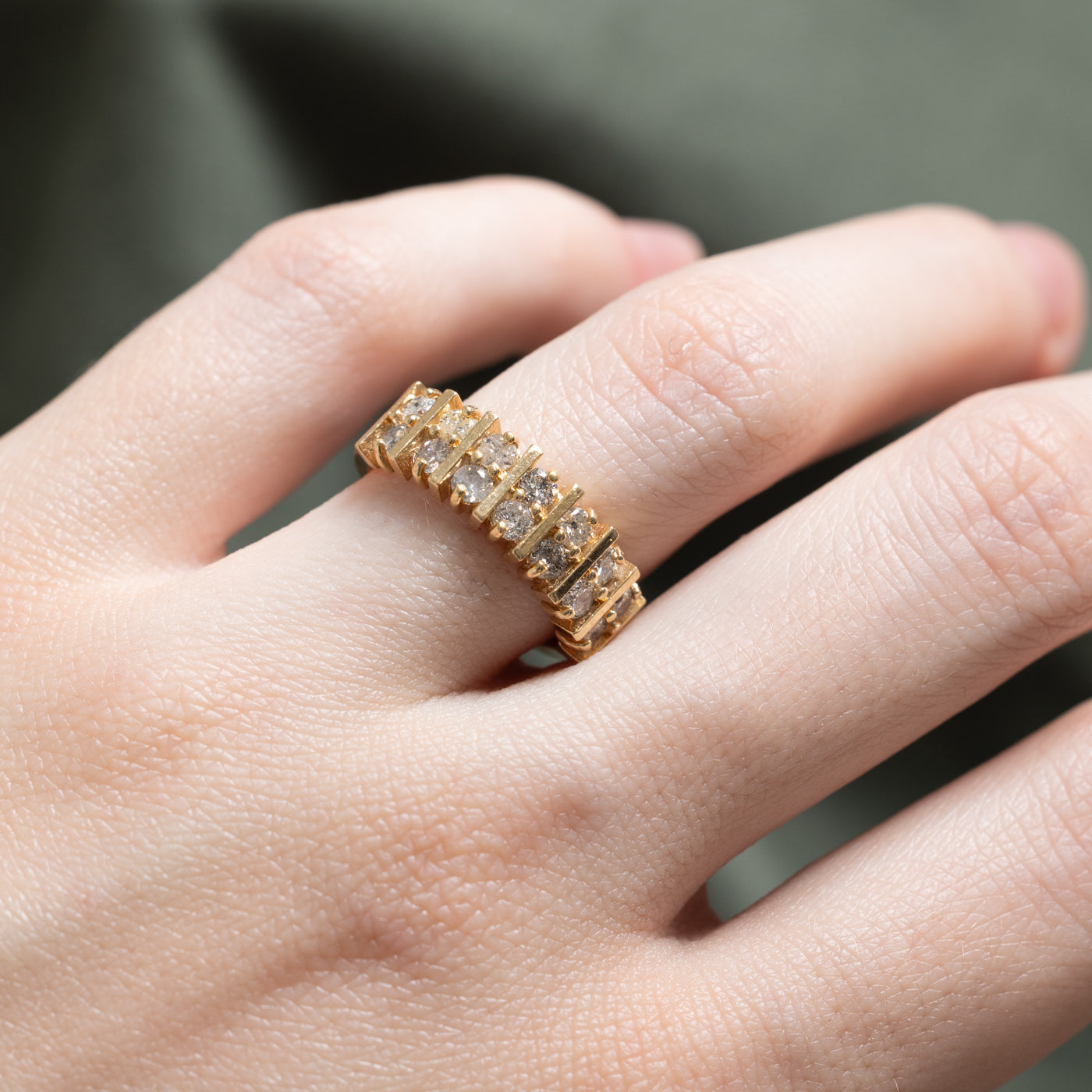Multi Column Diamond Ring | 0.84ctw | SZ 6.25