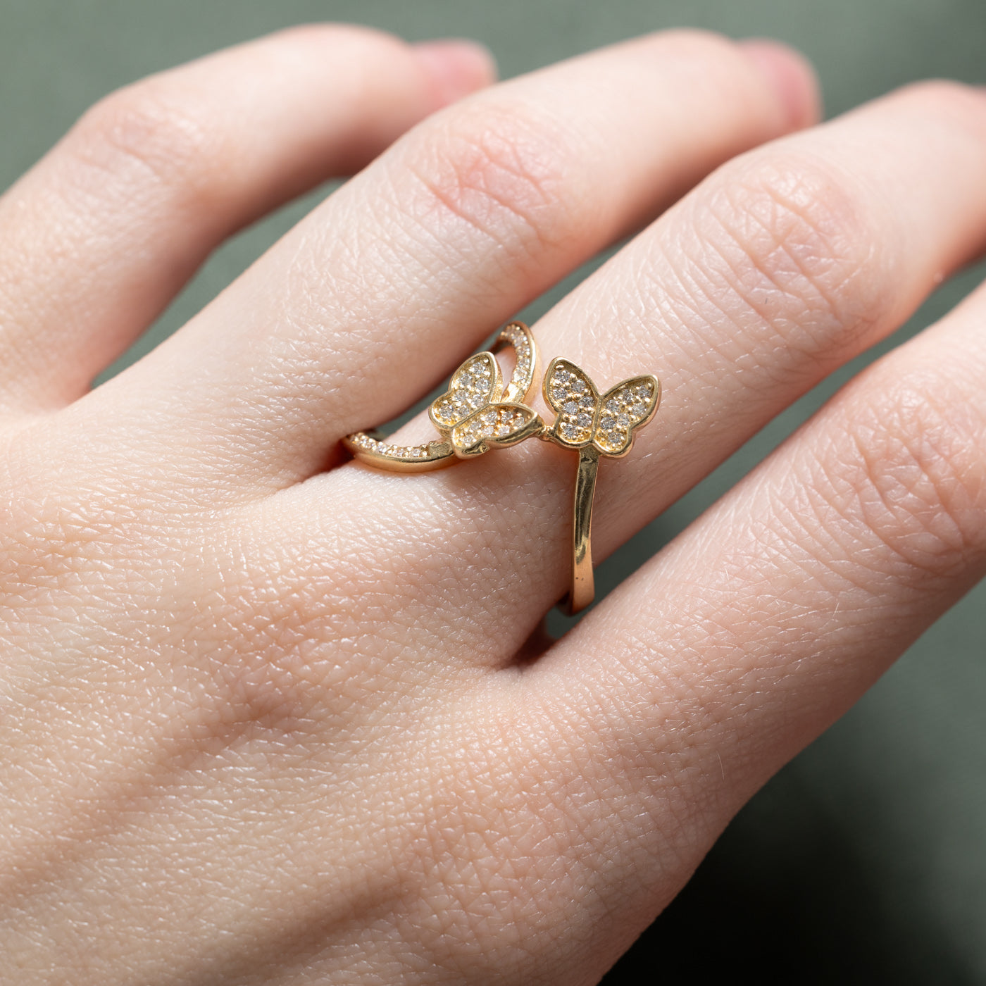 Bague papillon en diamant | 0,24 ct | Taille 7,5