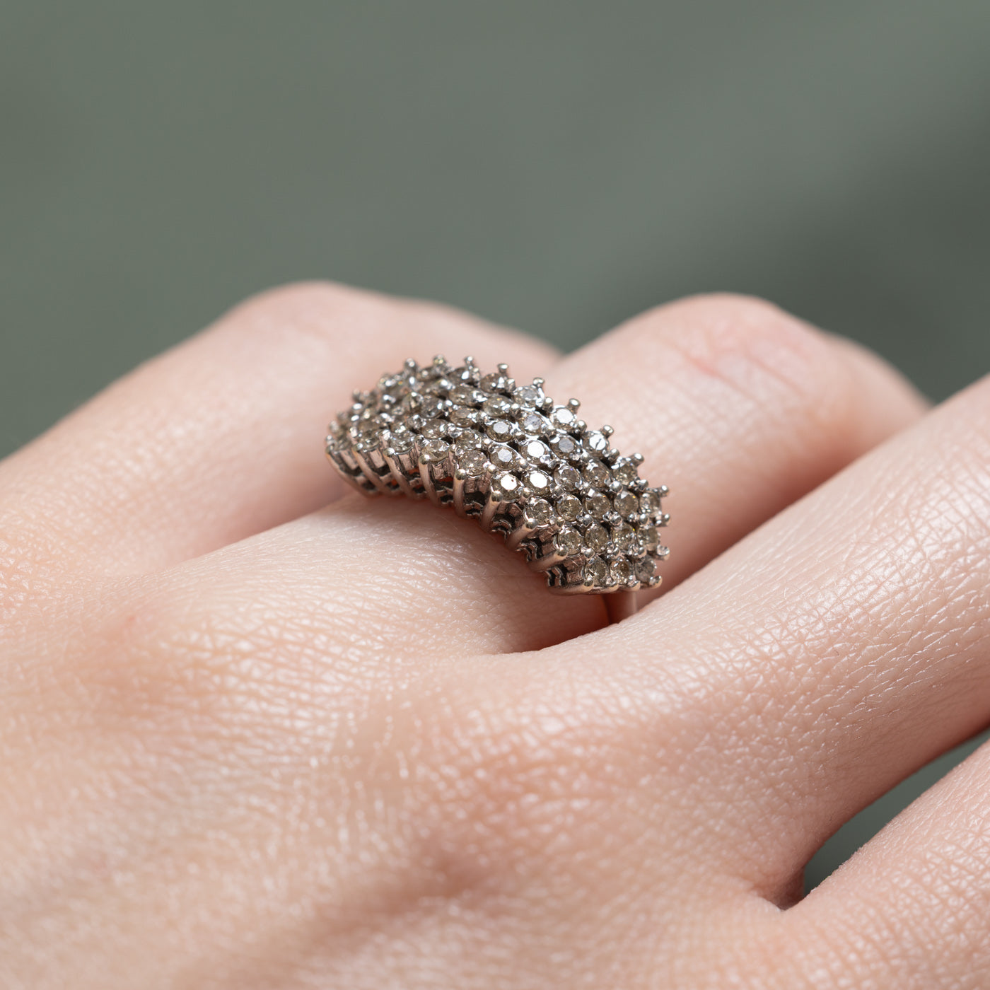 Multi Row Diamond Cluster Ring | 0.70ctw | SZ 7.25