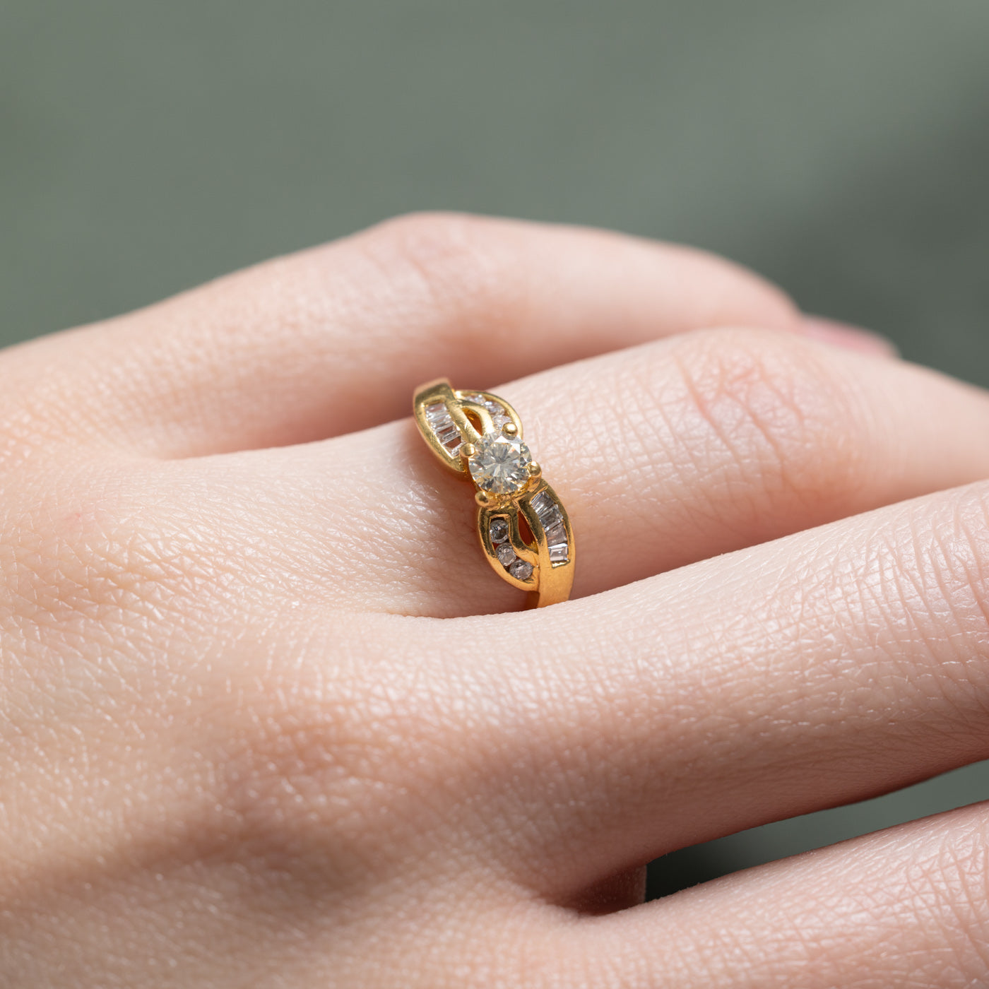Diamond Cross Over Engagement Ring | 0.44ctw | SZ 5.5