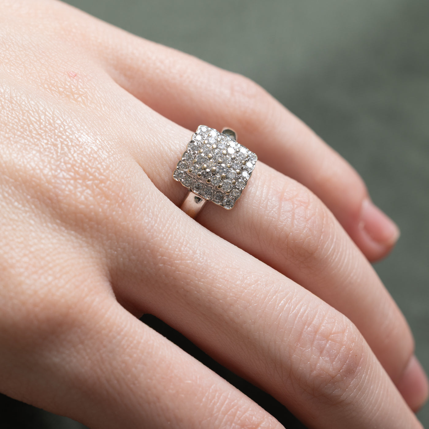 Diamond Square Cluster Ring | 0.73ctw | SZ 6
