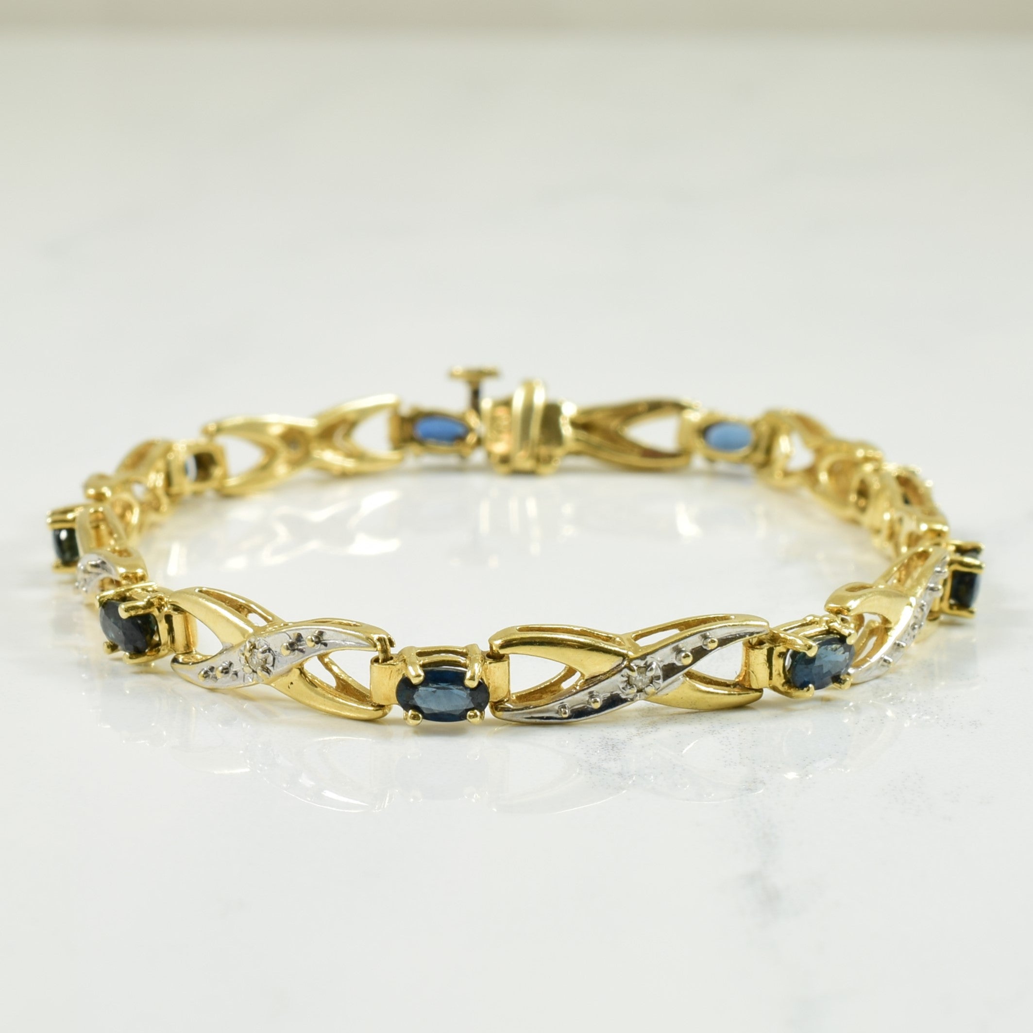 Sapphire & Diamond Bracelet | 2.25ctw, 0.05ctw | 7.25" |