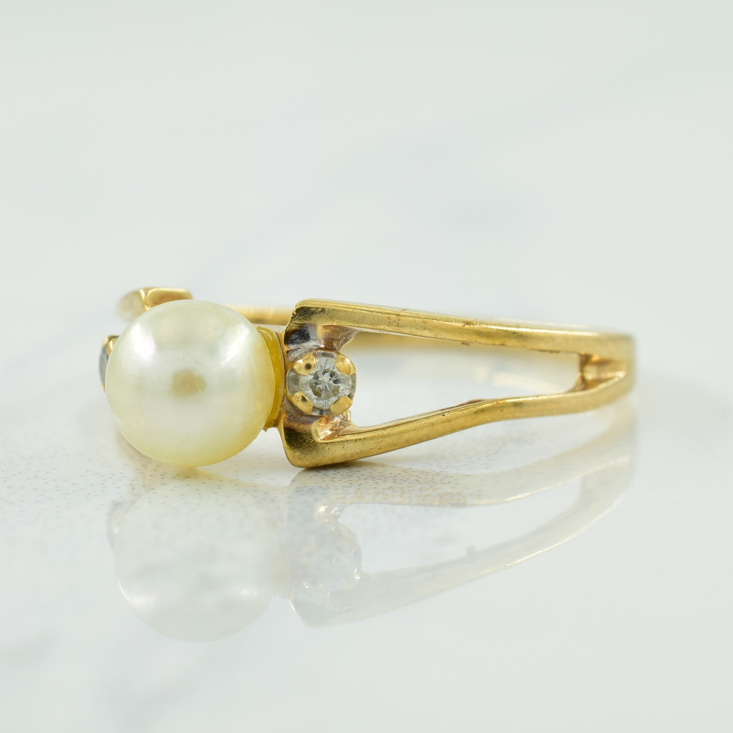 Pearl & Diamond Ring | 1.10ct, 0.04ctw | SZ 6.25 |