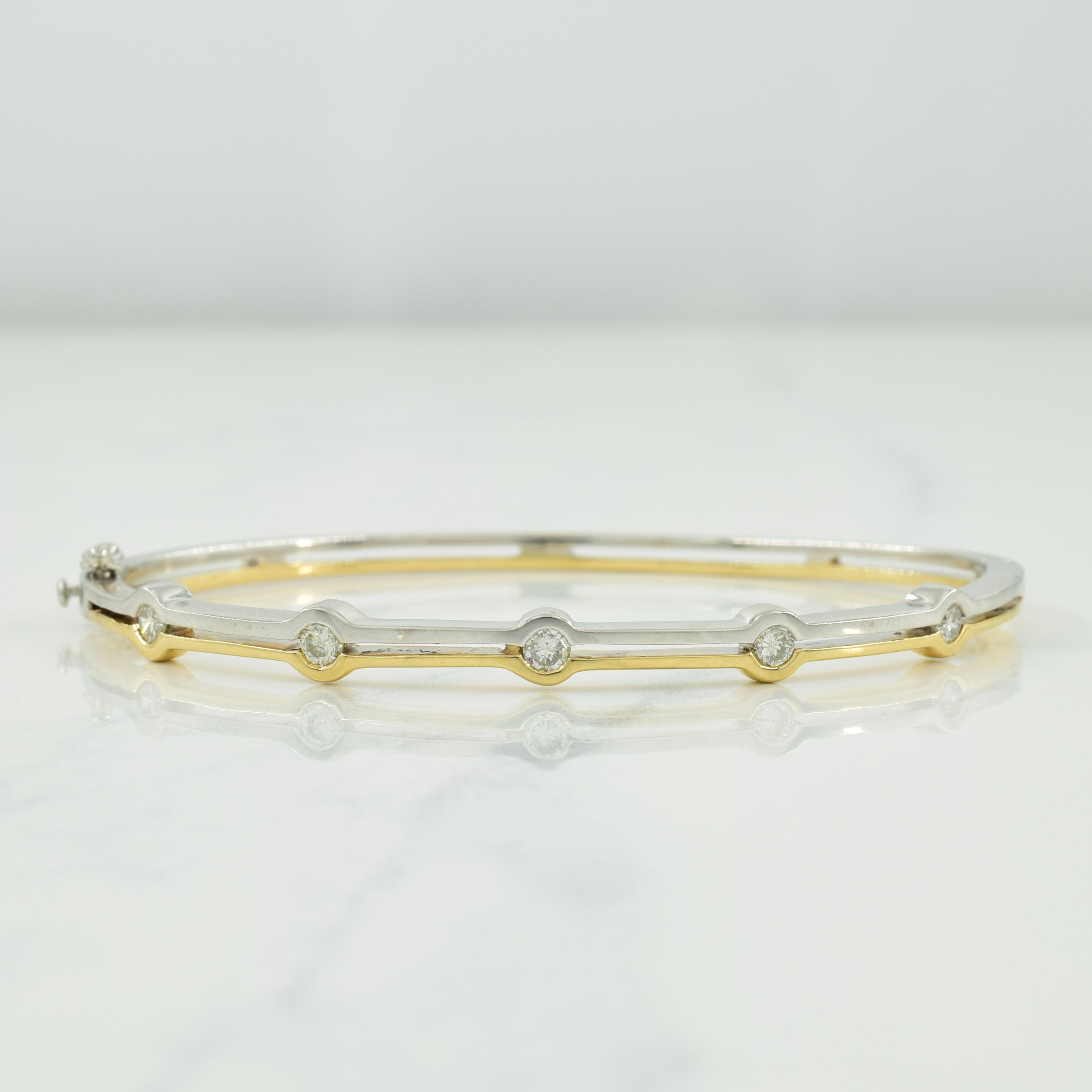 Two Tone Gold Diamond Bracelet | 0.30ctw | SZ 7" |