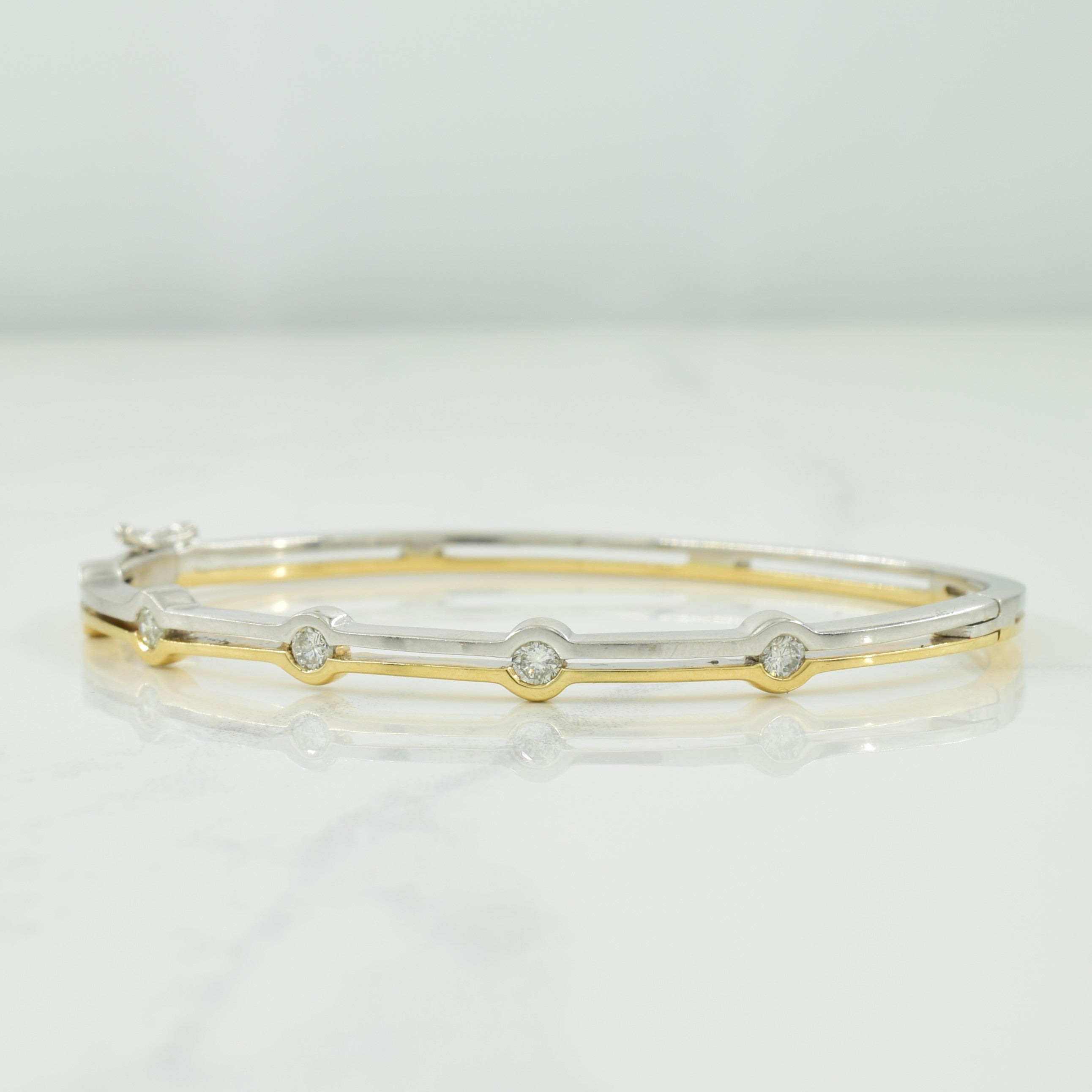 Two Tone Gold Diamond Bracelet | 0.30ctw | SZ 7" |