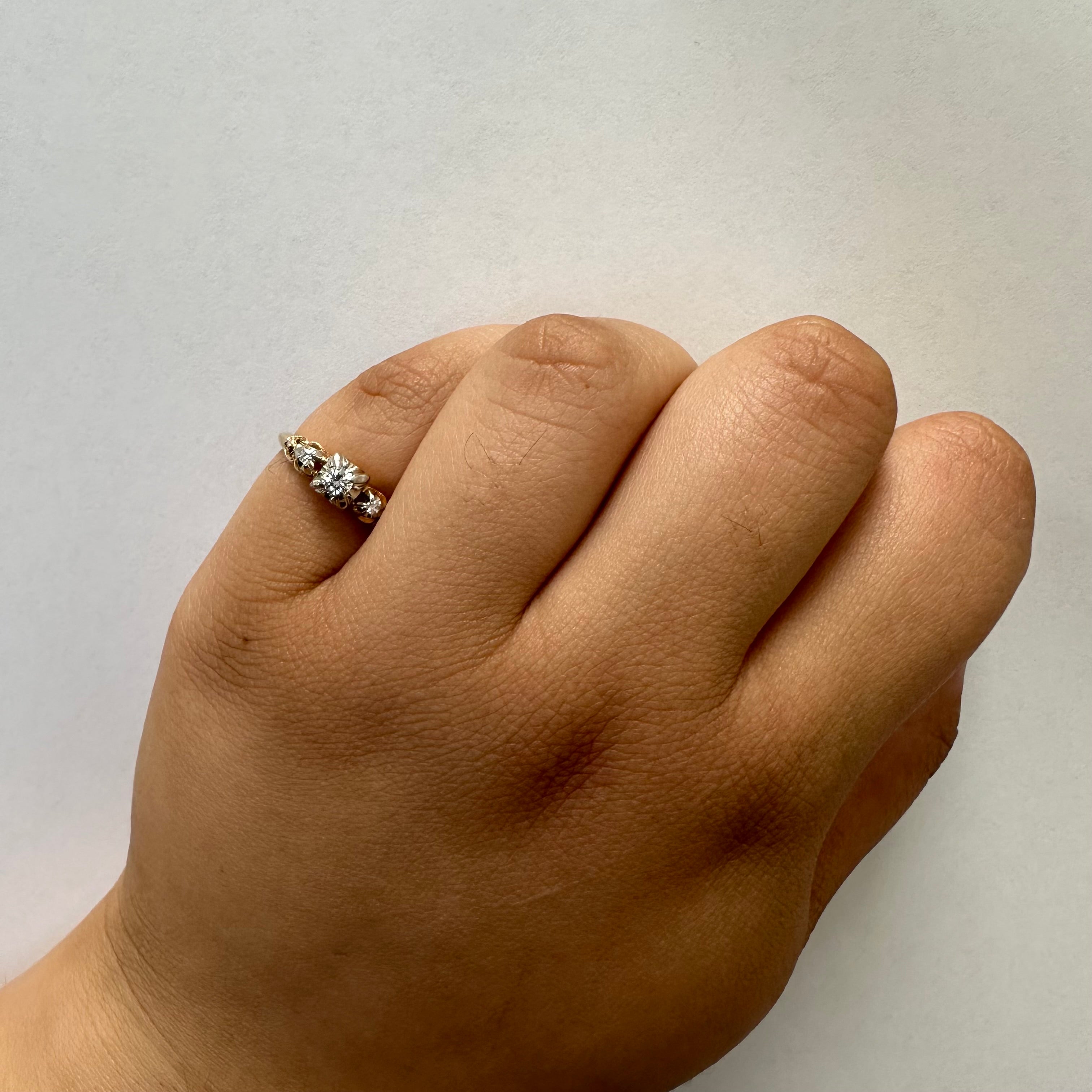 Three Stone Diamond Ring | 0.13ctw | SZ 6.25 |