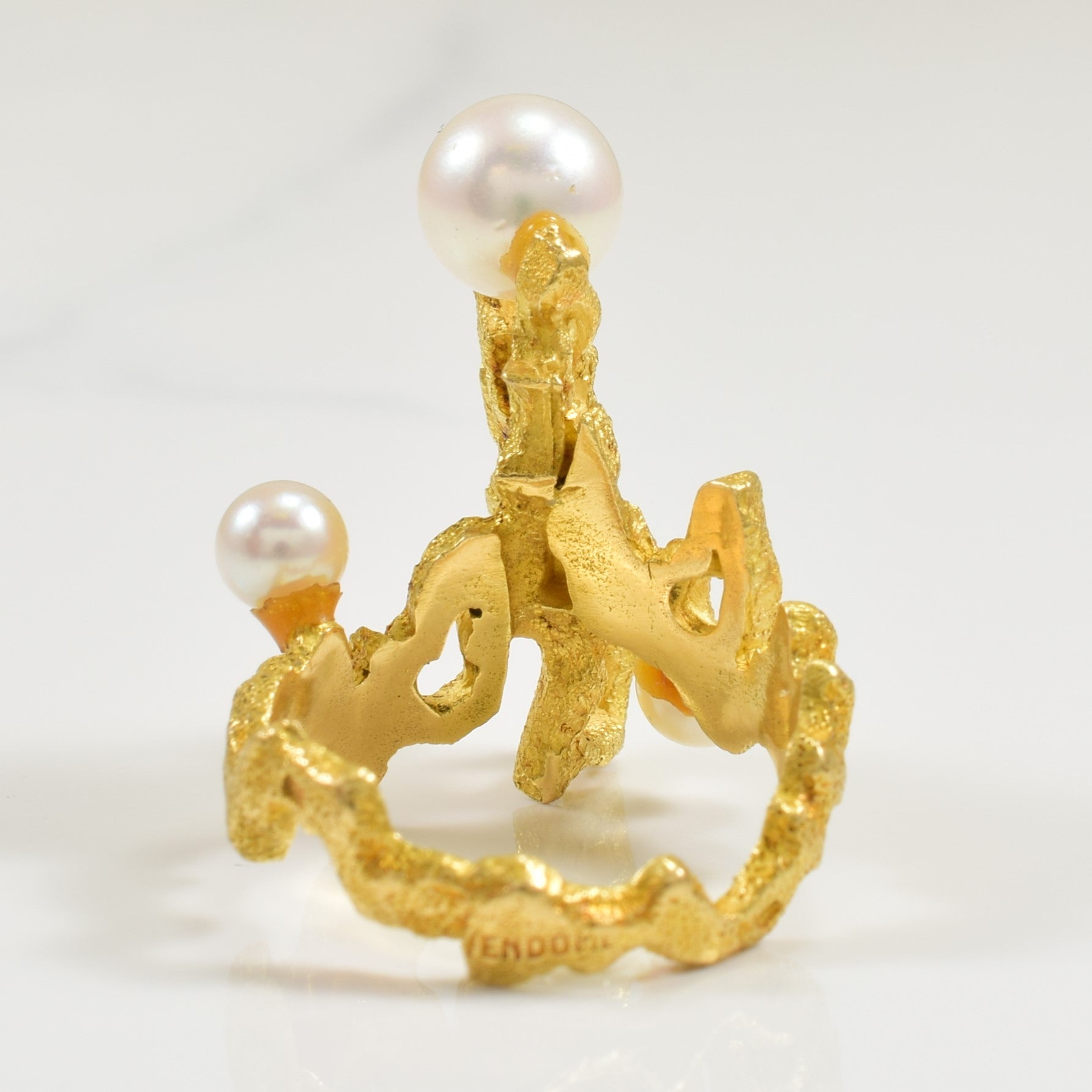 Cultured Pearl Abstract Ring | 3.50ctw | SZ 6 |