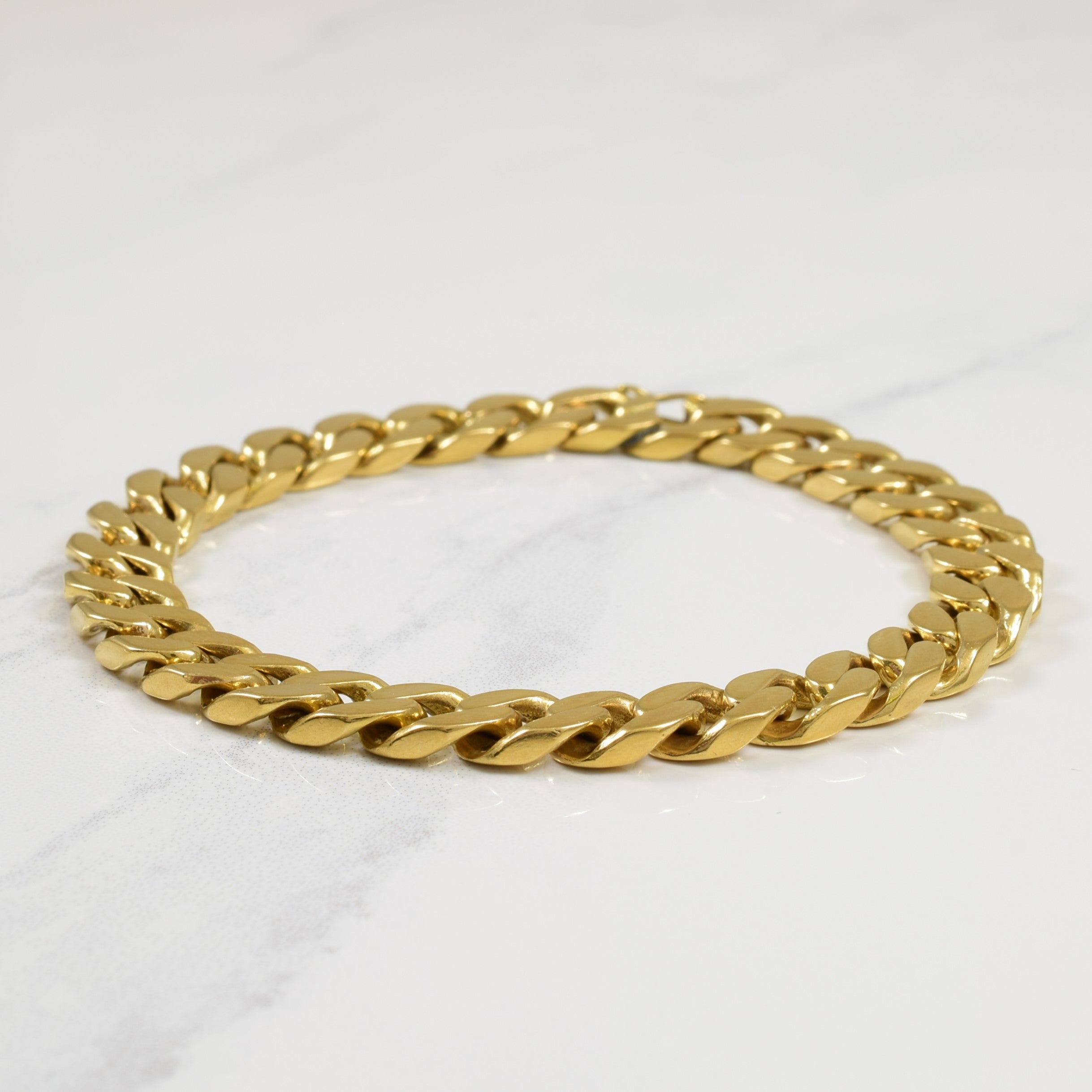 18k Yellow Gold Curb Link Bracelet | 7" |