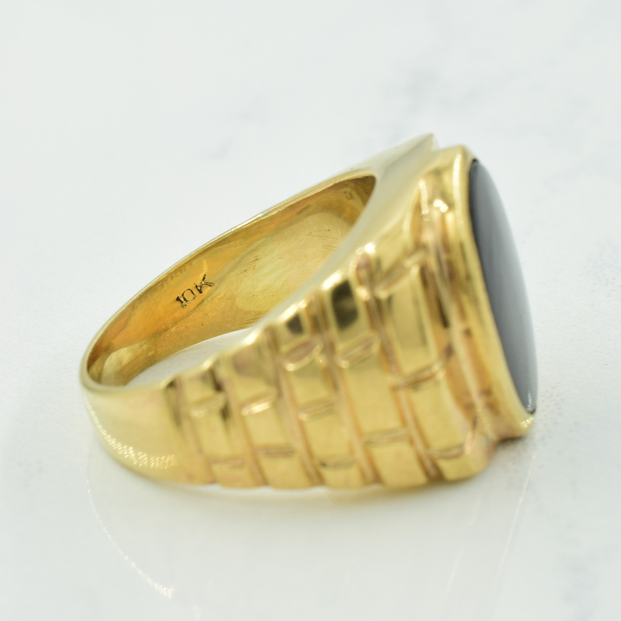 Black Onyx Textured Ring | 2.00ct | SZ 6.5 |