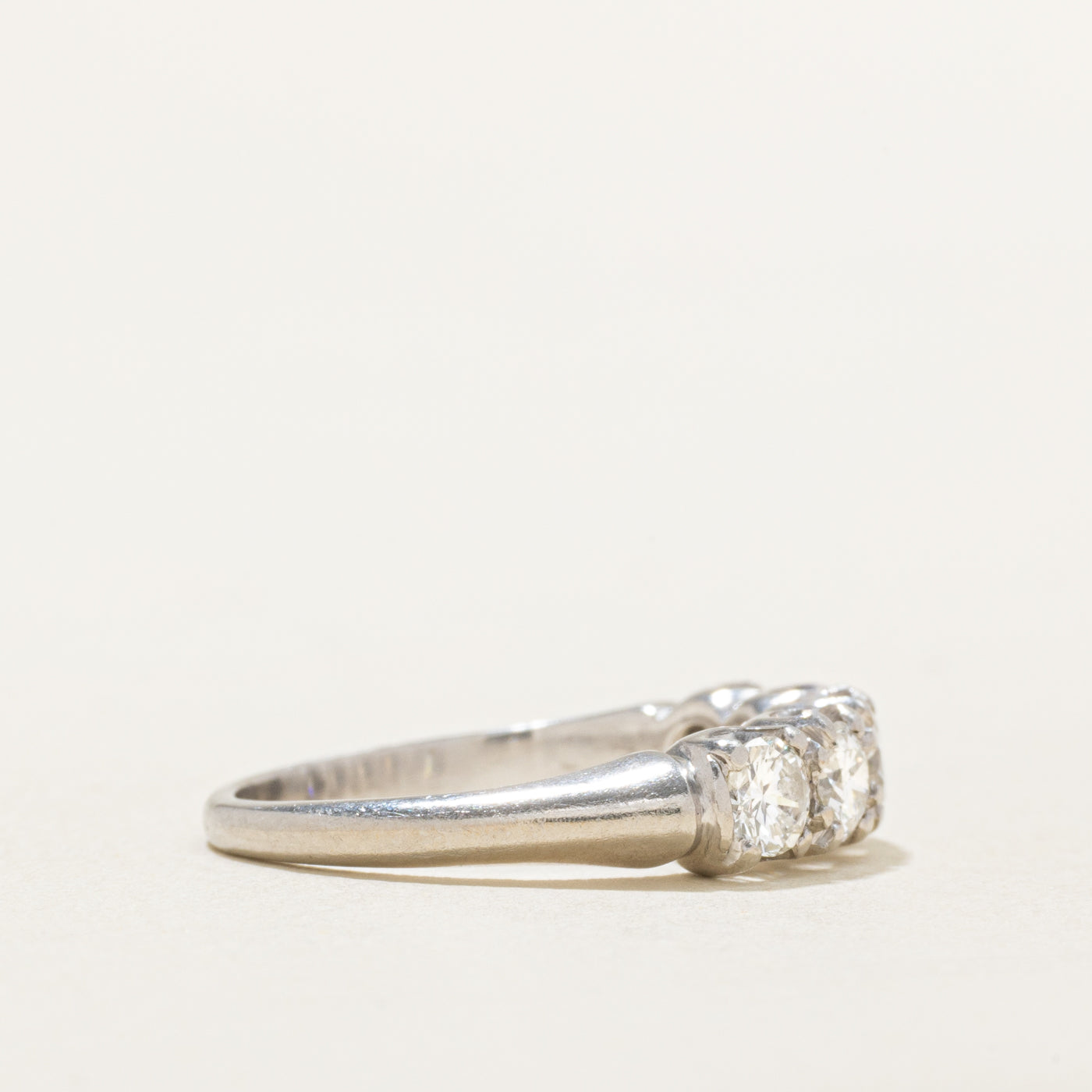 Five Stone Diamond Iridium Wedding Ring | 0.90 ctw, SZ 5.75 |