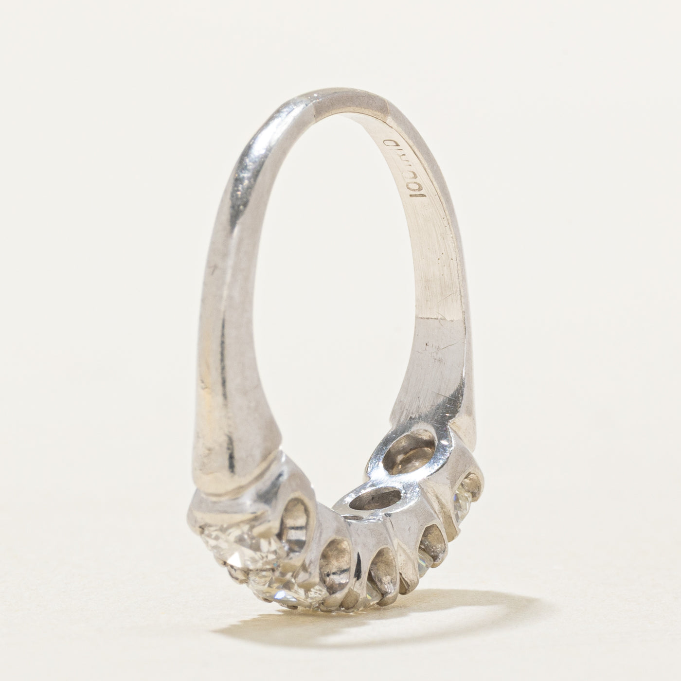 Five Stone Diamond Iridium Wedding Ring | 0.90 ctw, SZ 5.75 |