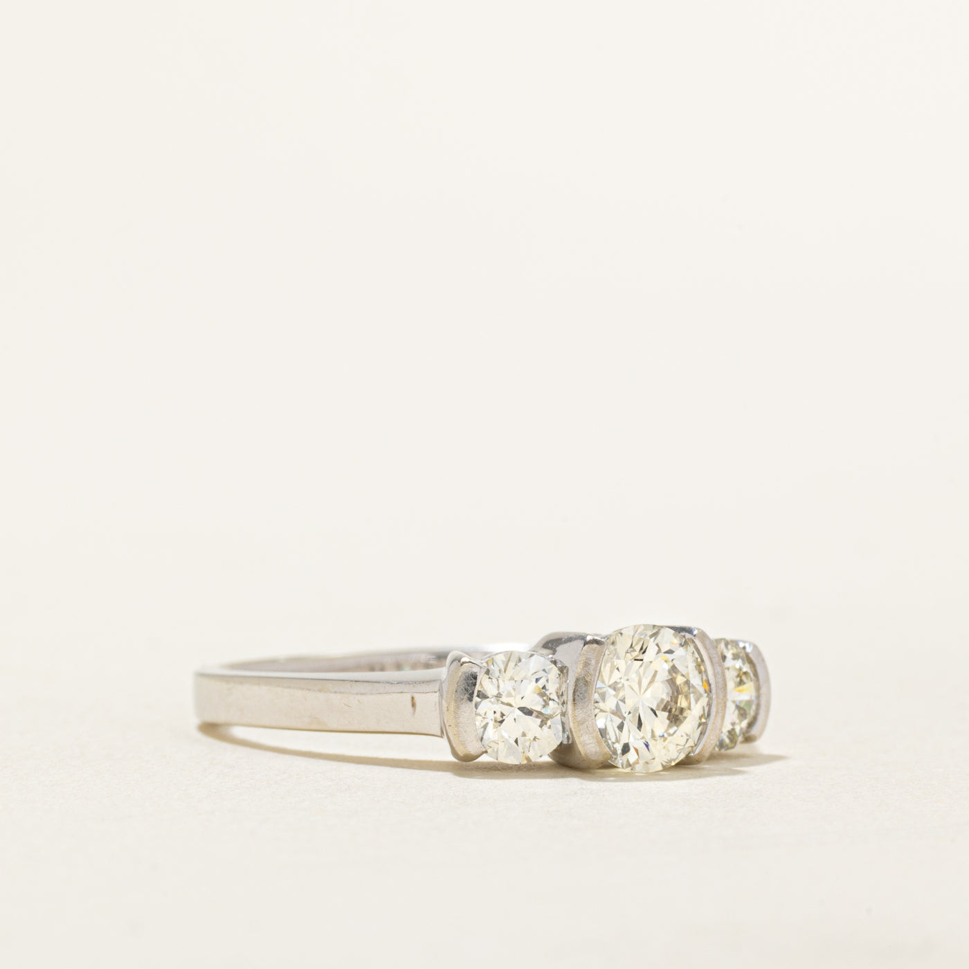 Three Stone Canadian Diamond Engagement Ring | 1.51 ctw, SZ 8.75 |