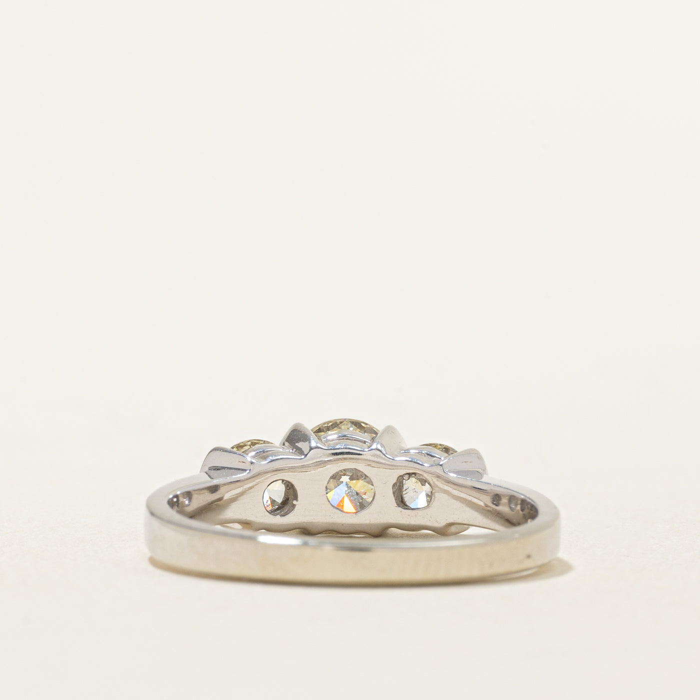 Three Stone Canadian Diamond Engagement Ring | 1.51 ctw, SZ 8.75 |