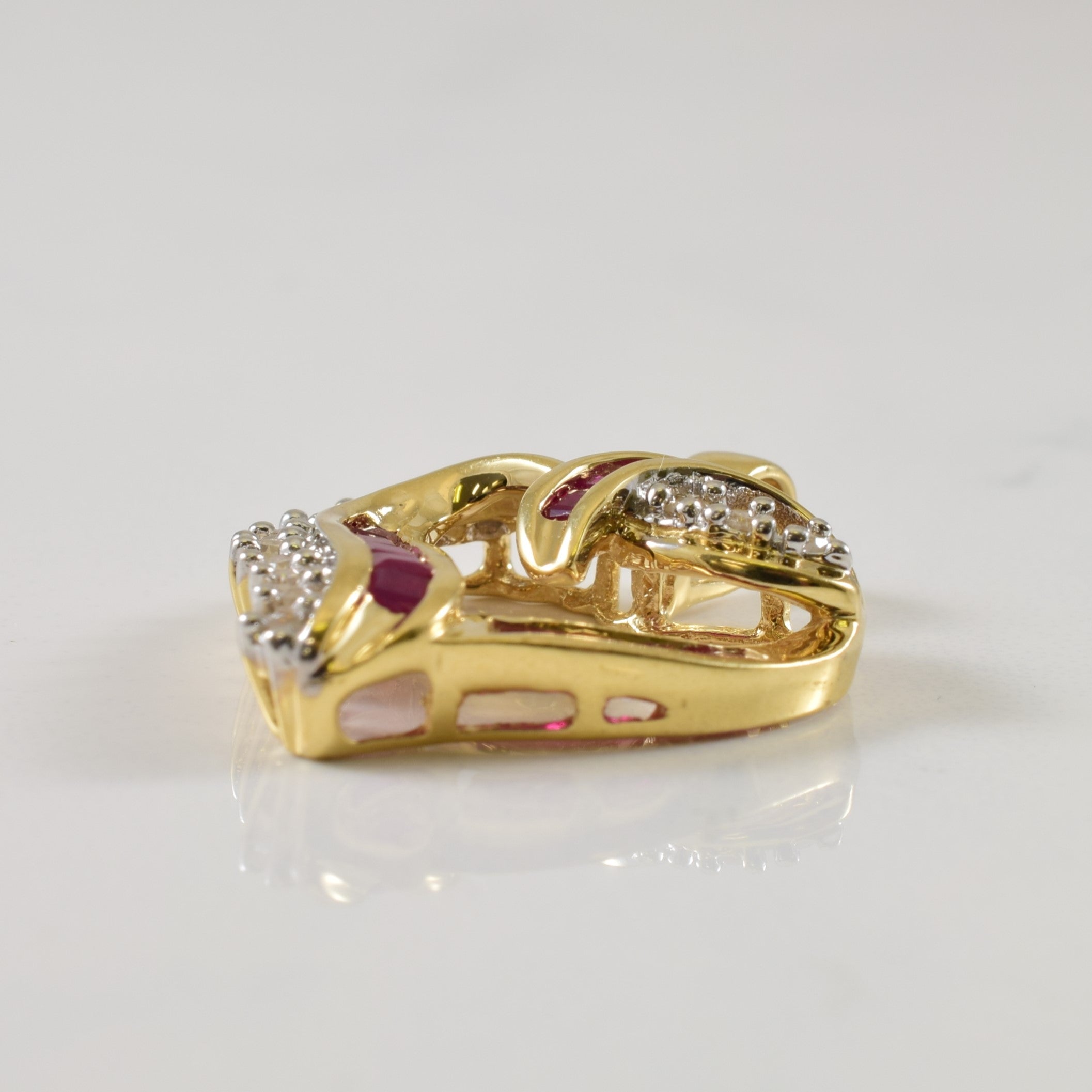 Ruby & Diamond Heart Pendant | 0.60ctw, 0.25ctw |