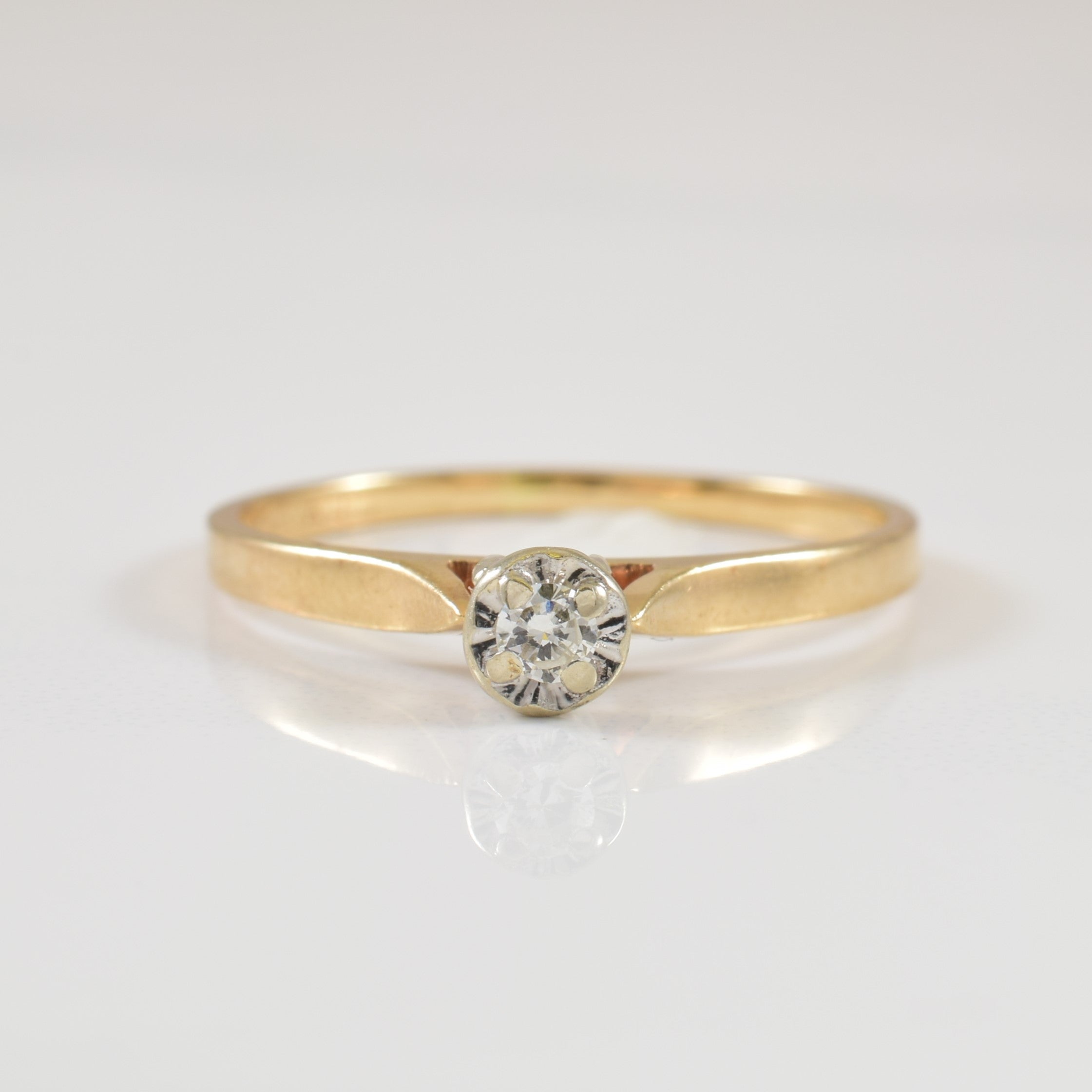 Solitaire Diamond Cathedral Ring | 0.05ct | SZ 7.75 |