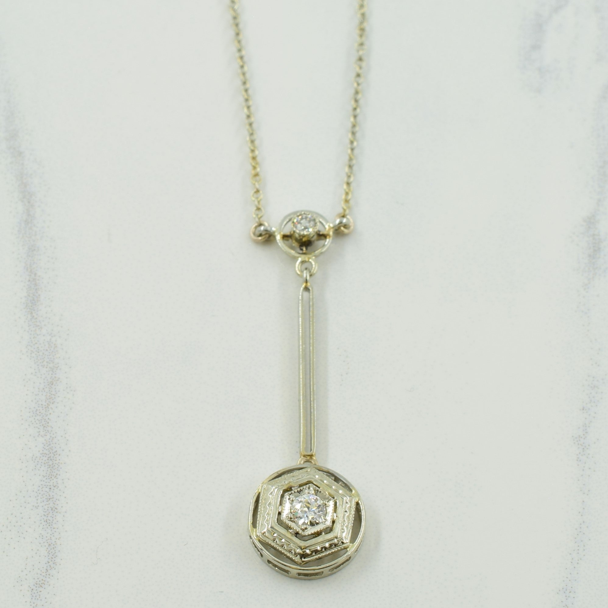 European Cut Diamond Necklace | 0.15ctw | 15.5" |