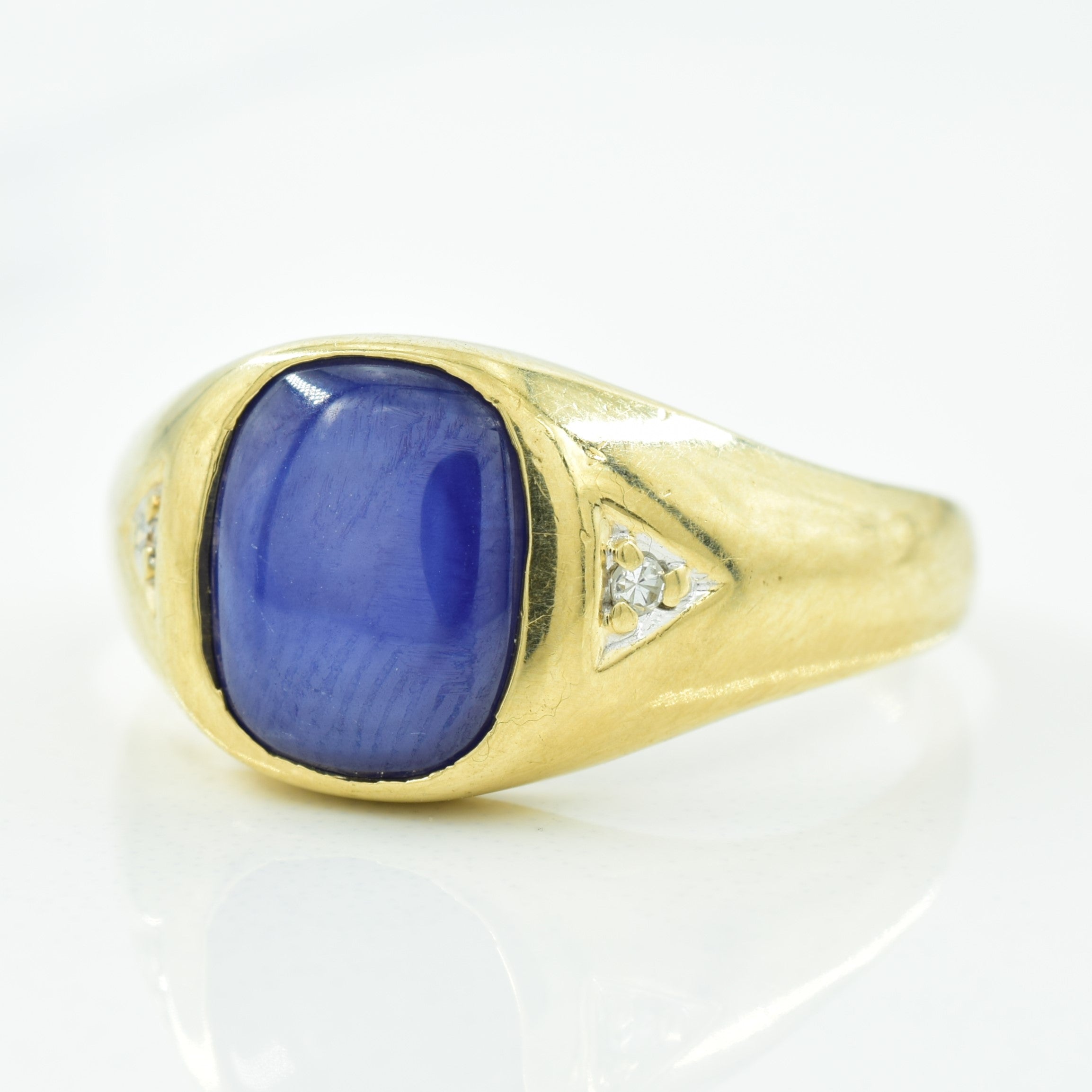 Synthetic Star Sapphire & Diamond Ring | 3.00ct, 0.02ctw | SZ 10.75 |