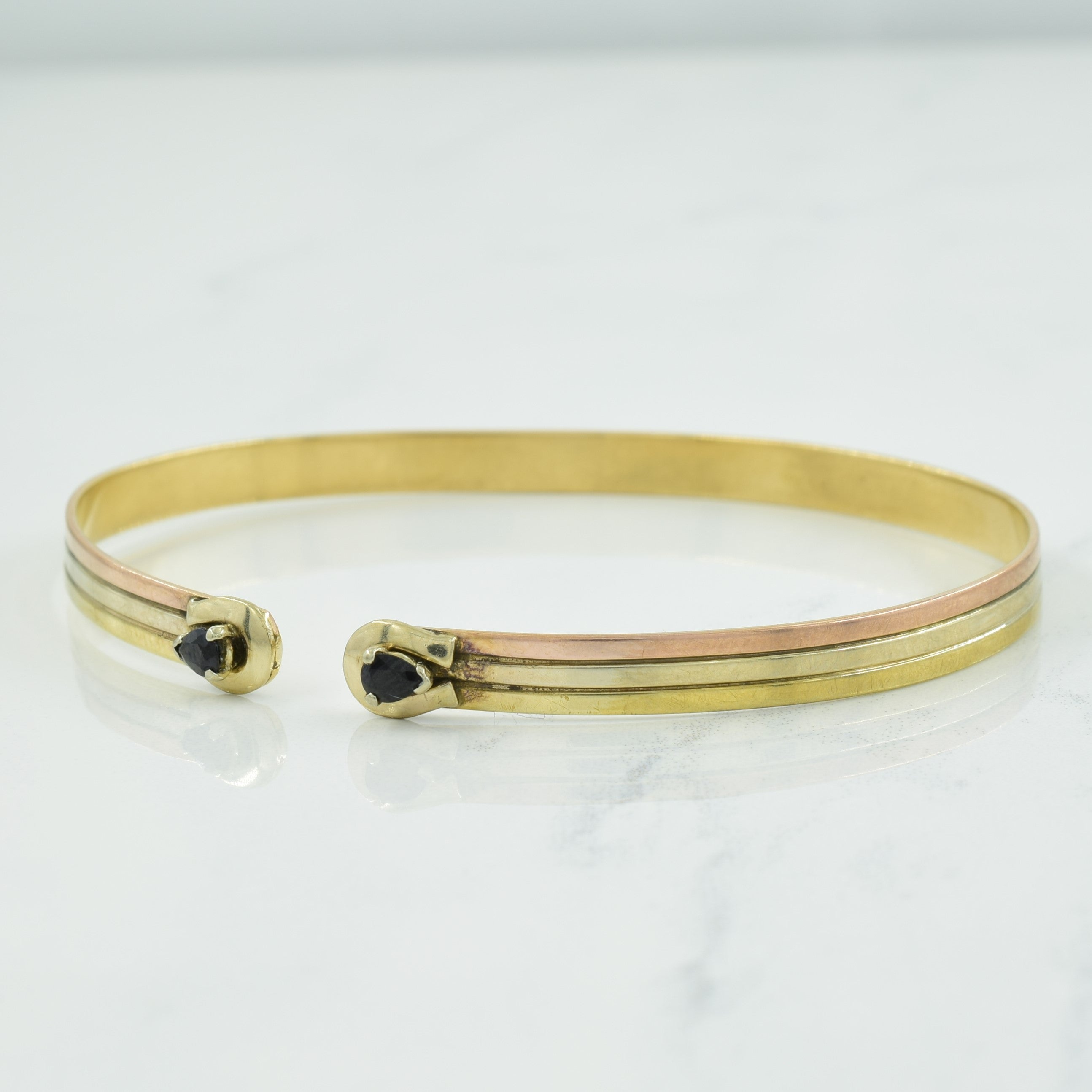 Tri Tone Gold Sapphire Bracelet | 0.40ctw | 7" |