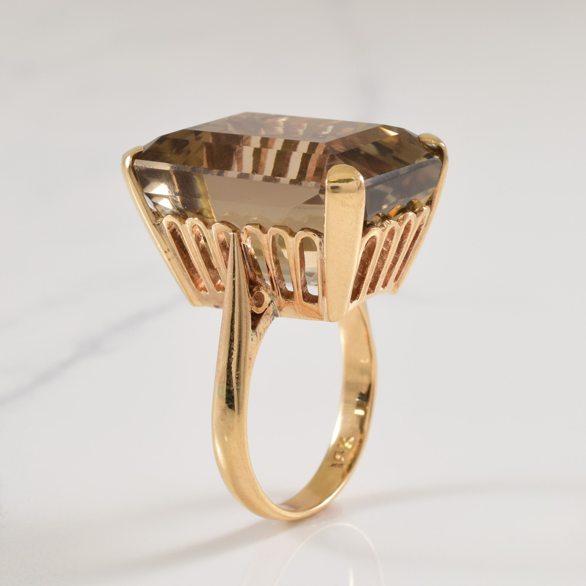 Smoky Quartz Cocktail Ring | 30.00ct | SZ 7.5 |