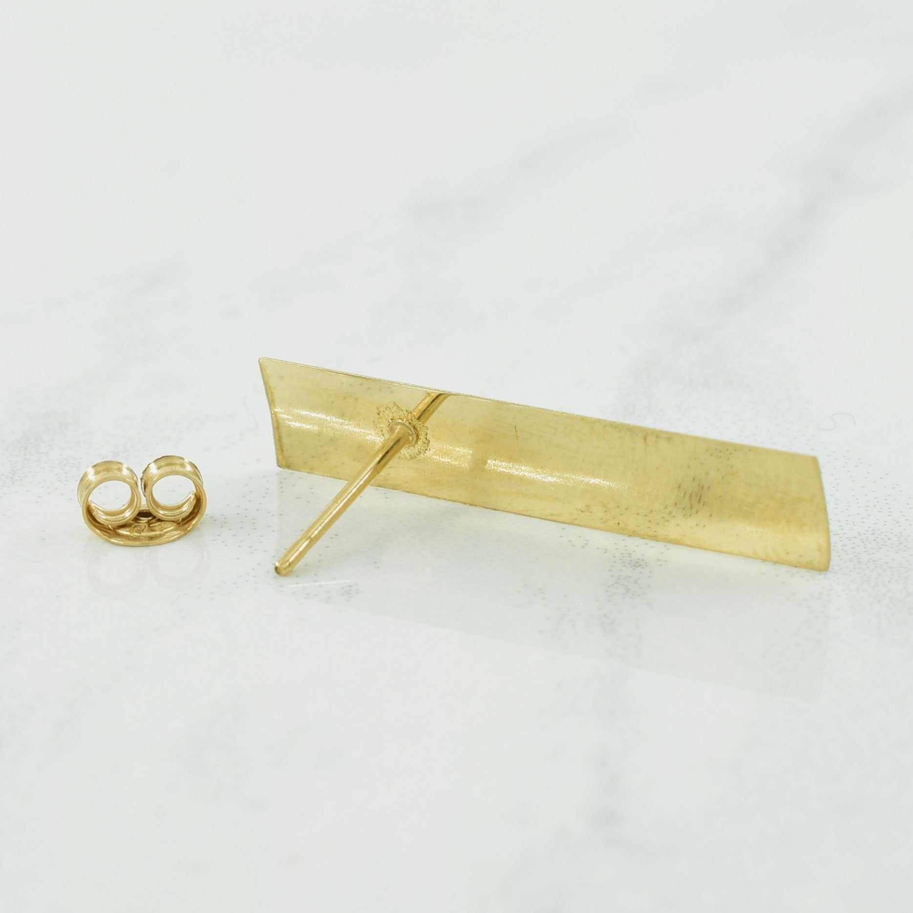 10k Tri Tone Drop Stud Earrings