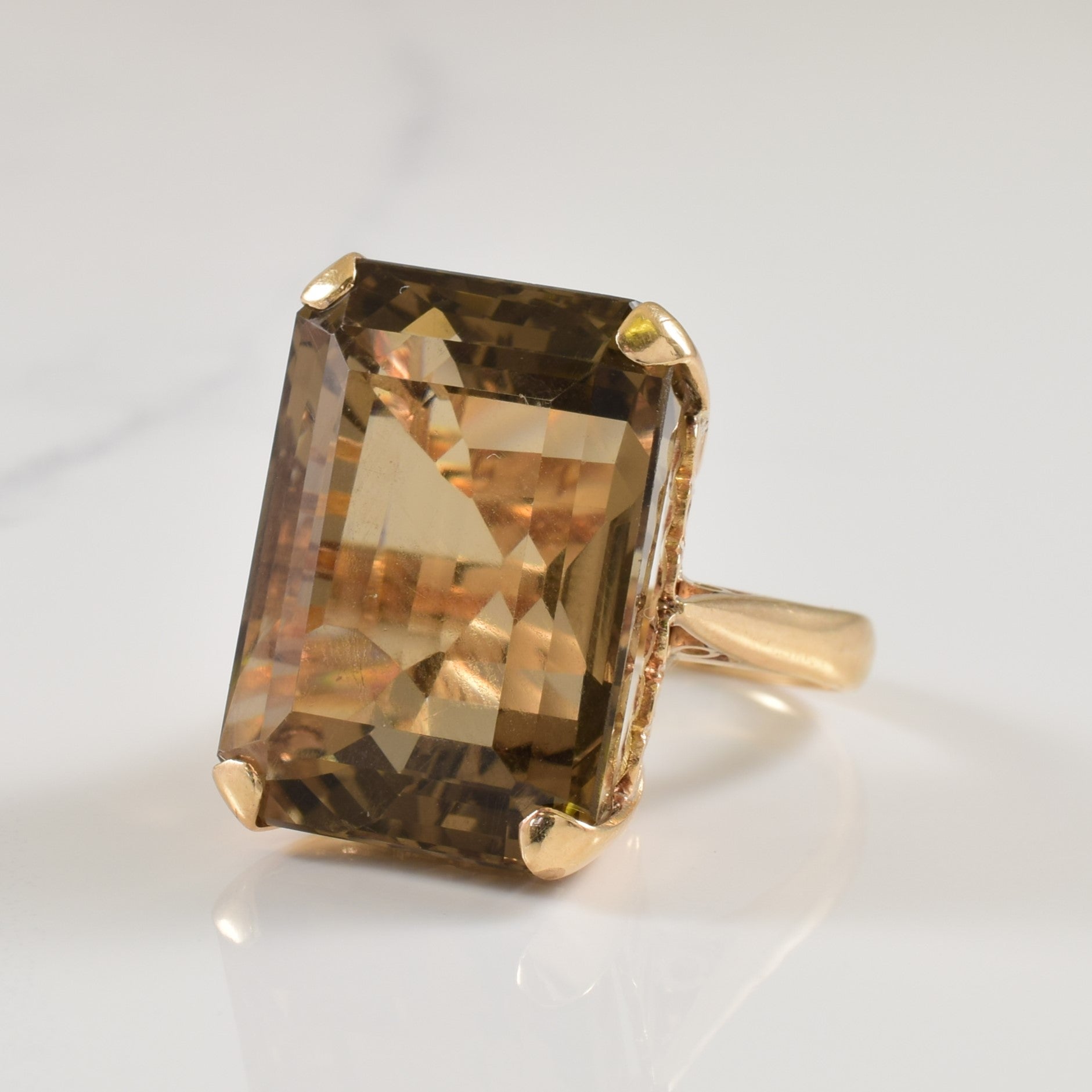 Smoky Quartz Cocktail Ring | 30.00ct | SZ 7.5 |