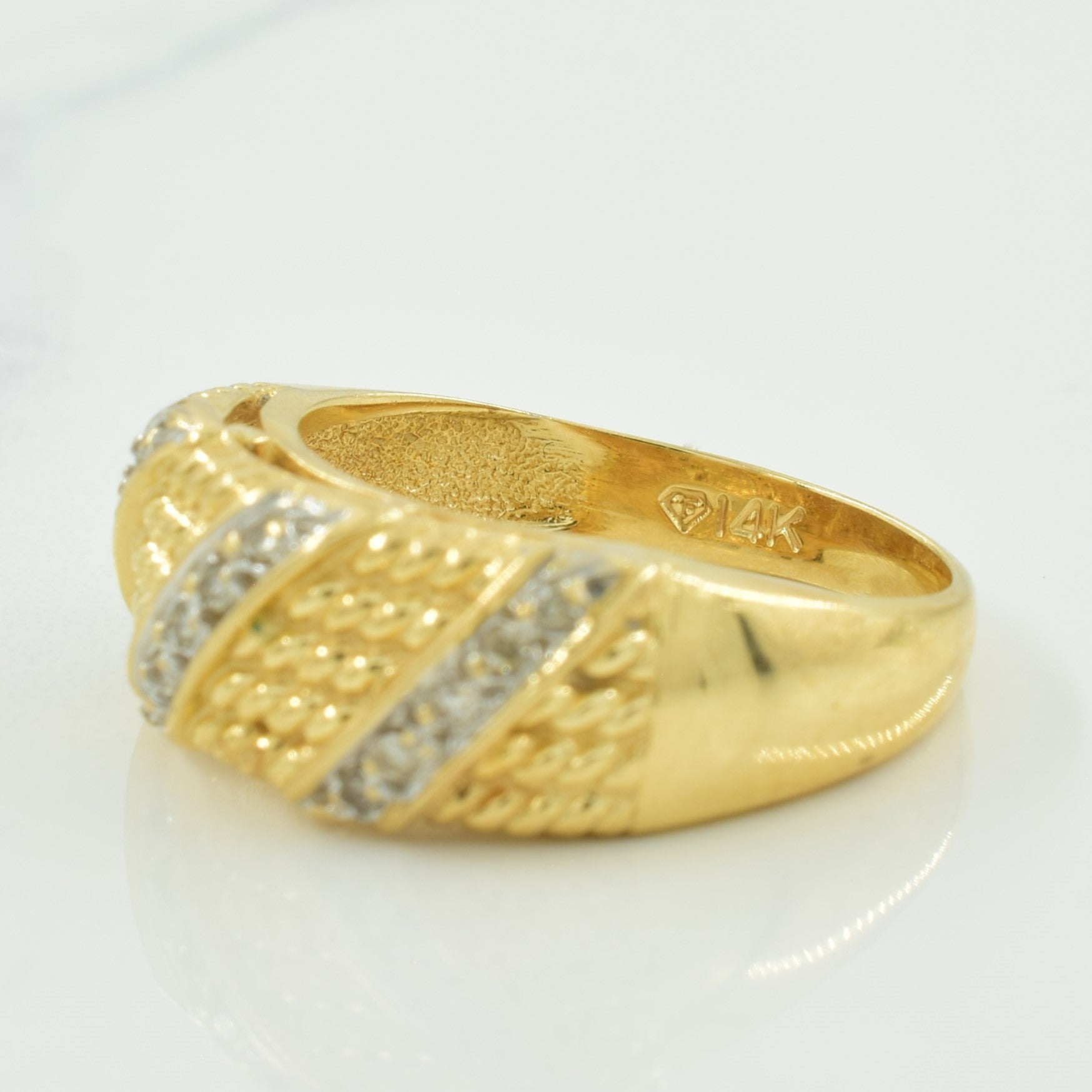 Pave Set Diamond Ring | 0.08ctw | SZ 7 |