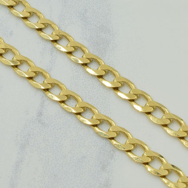 10k Yellow Gold Cuban Link Chain | 24.5