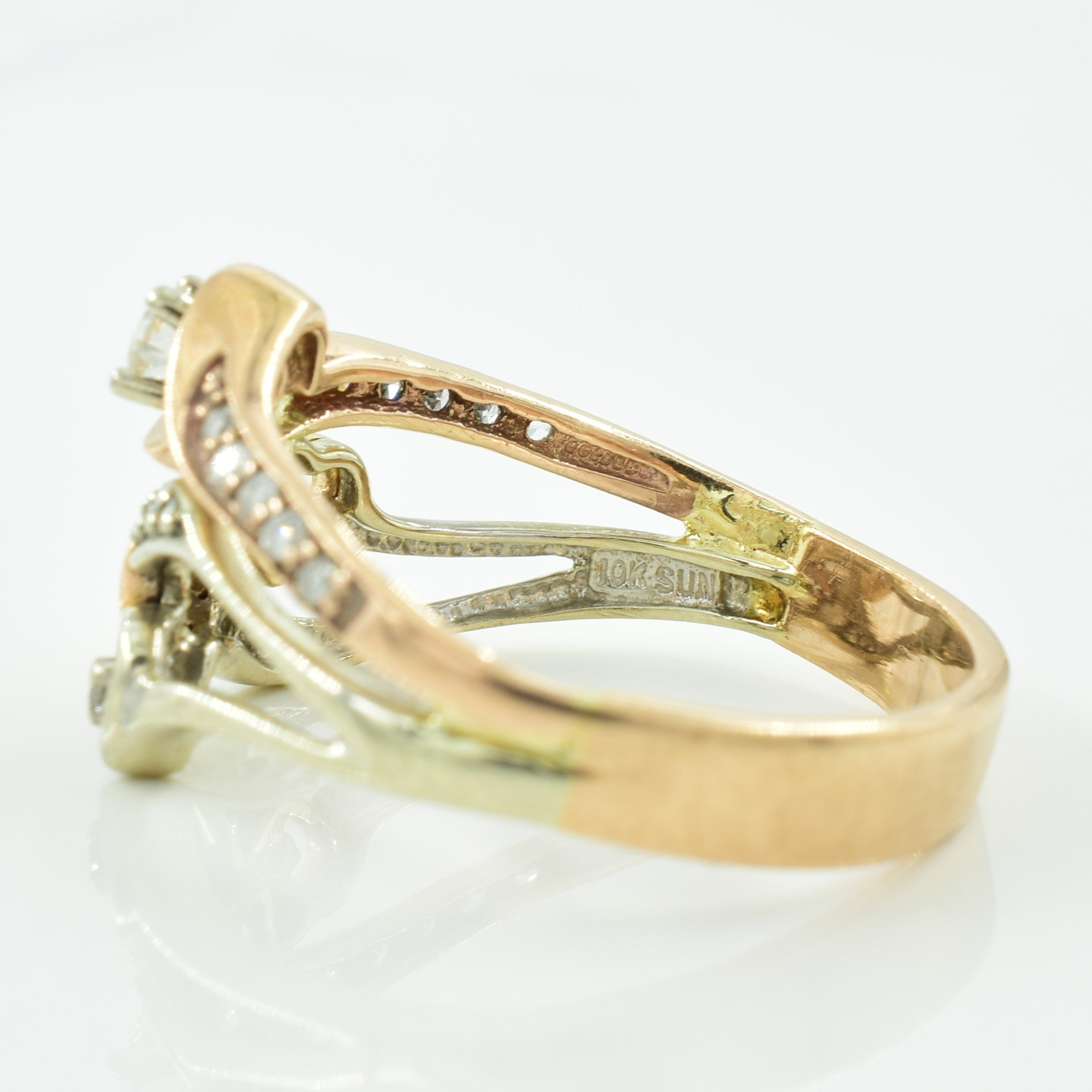 Tri Tone Diamond Ring | 0.18ctw | SZ 8.75 |